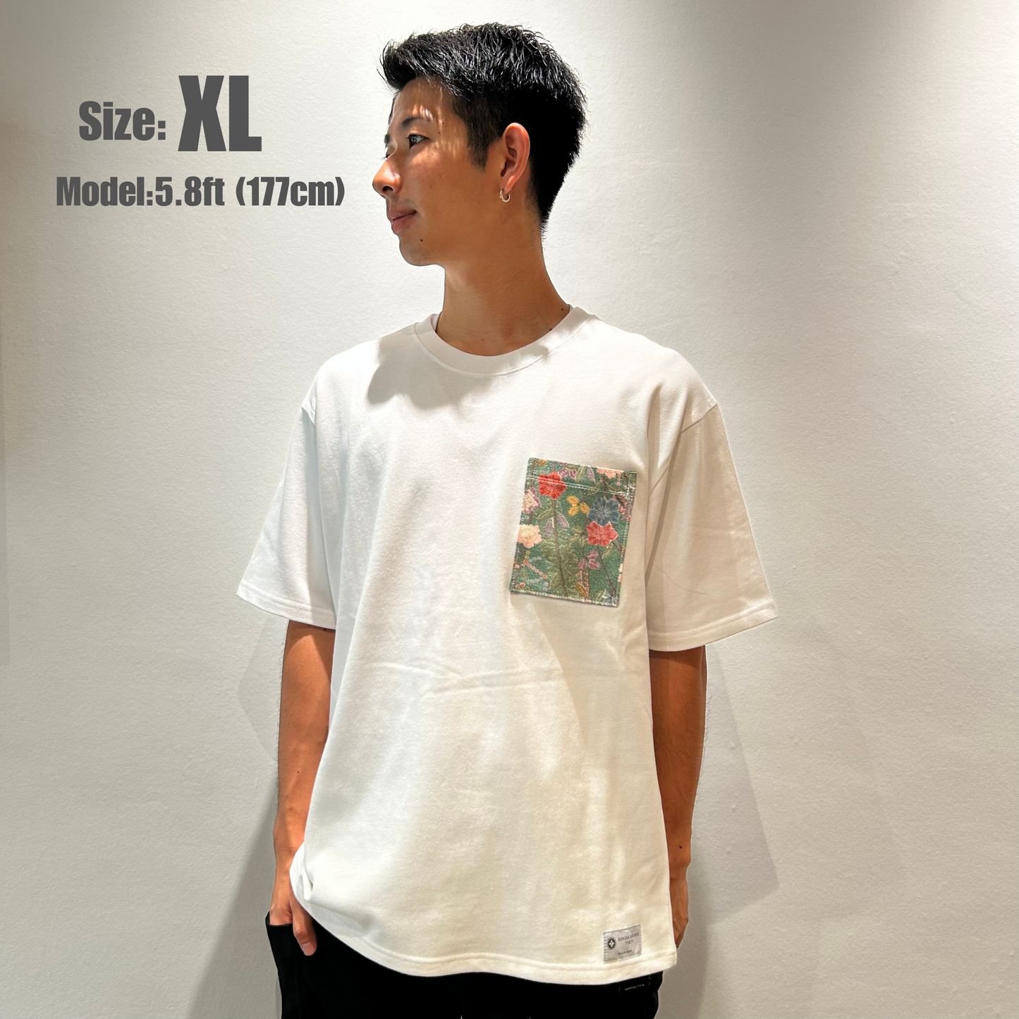 【Size:XL】Kimono T-shirt,White 14