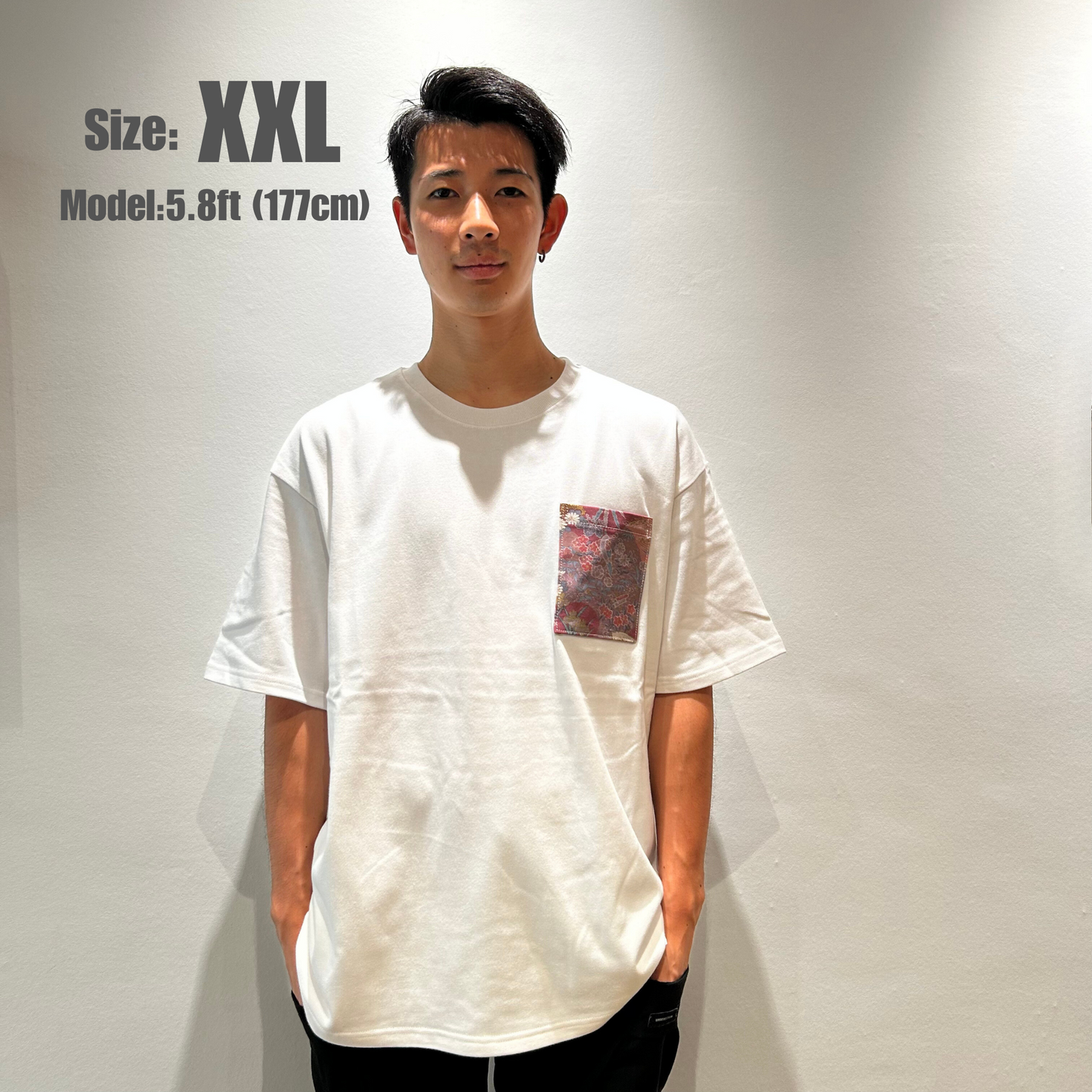 【Size:XXL】Kimono T-shirt, White 19