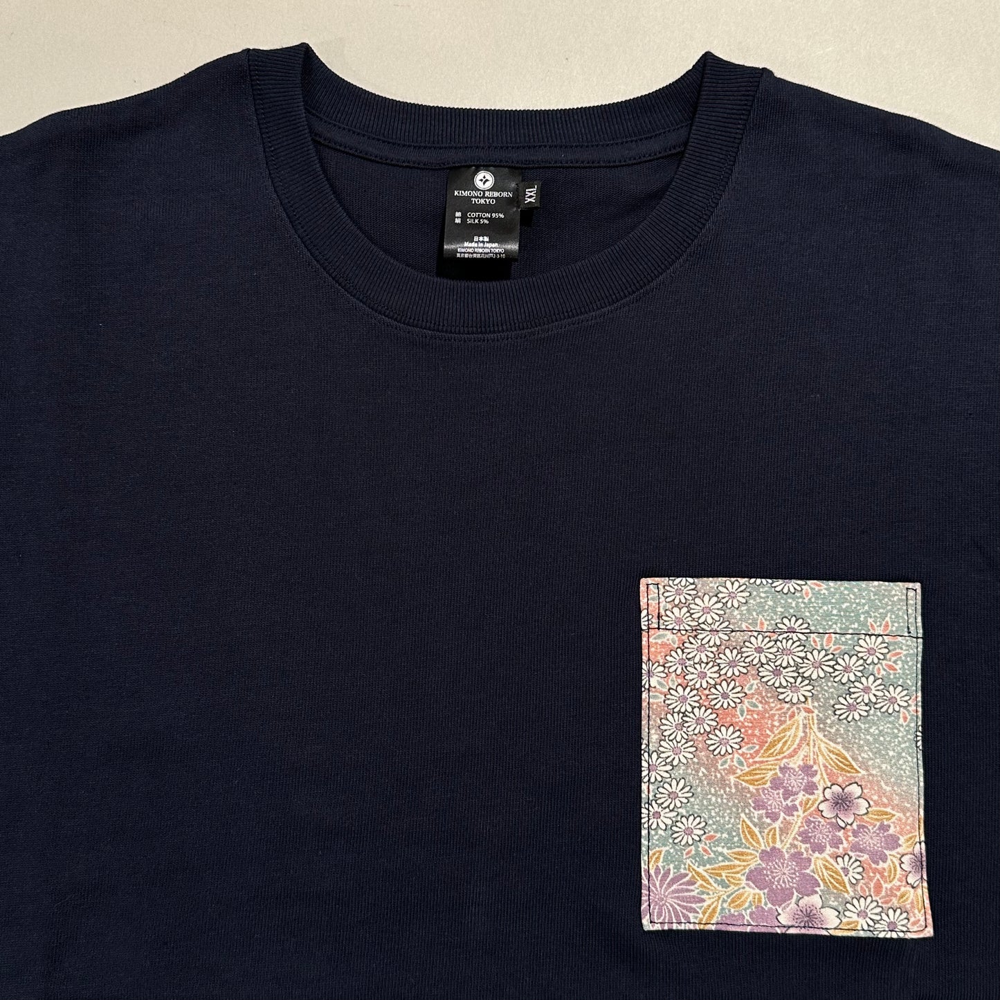 【Size:XXL】着物Tシャツ Navy 23
