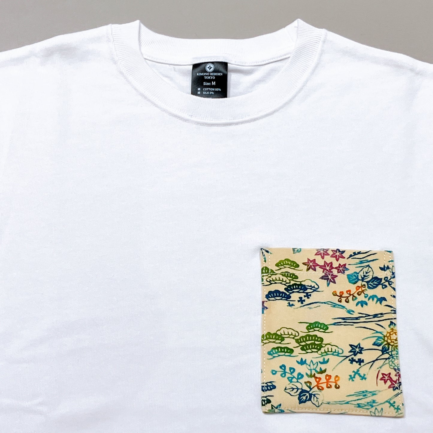 【Size:M】Kimono T-shirt,White 021