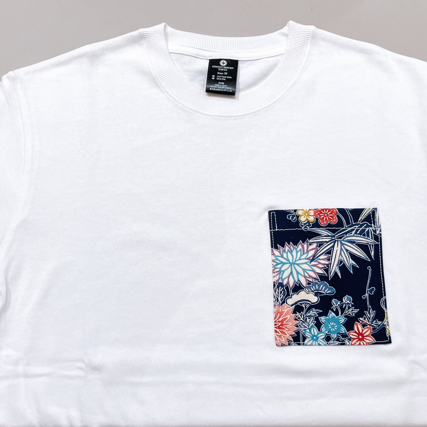 【Size:M】Kimono T-shirt,White 023