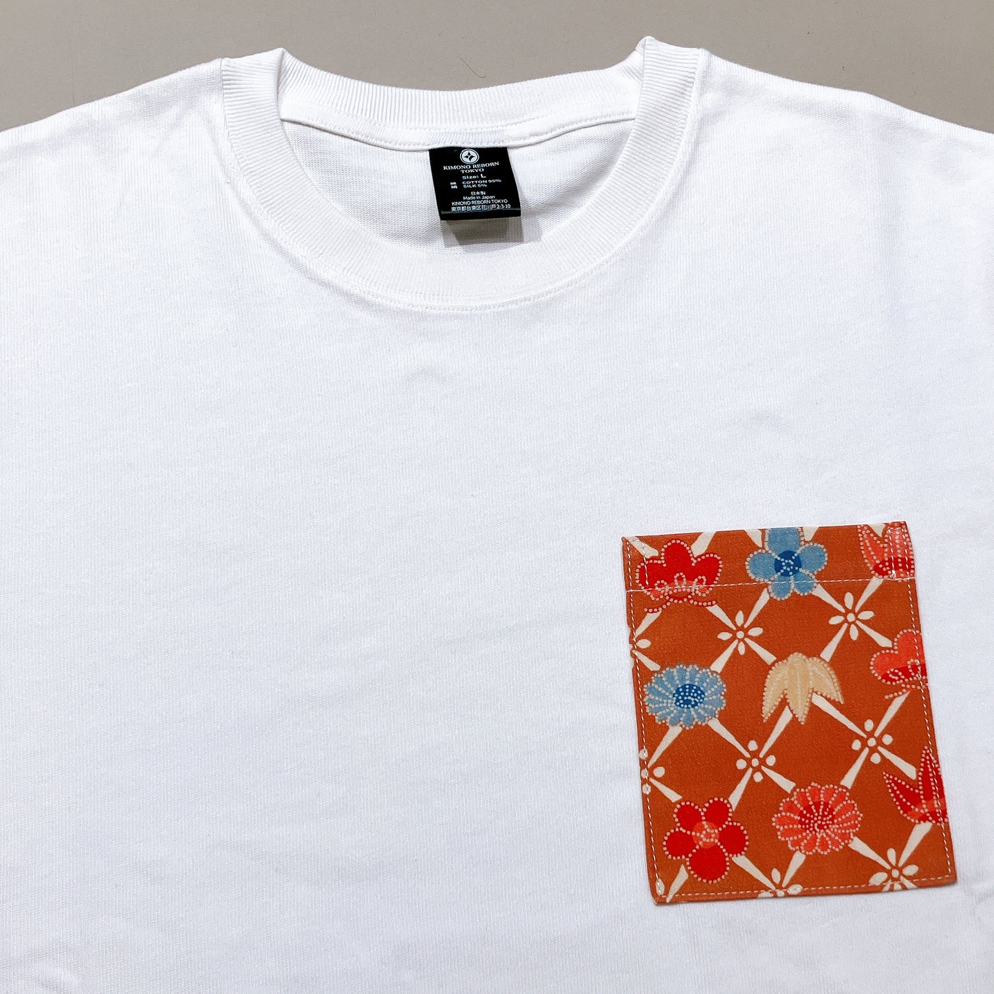 【Size:L】Kimono T-shirt,White 16