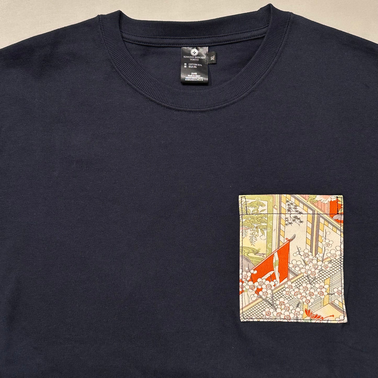 【Size:XL】着物Tシャツ Navy 29