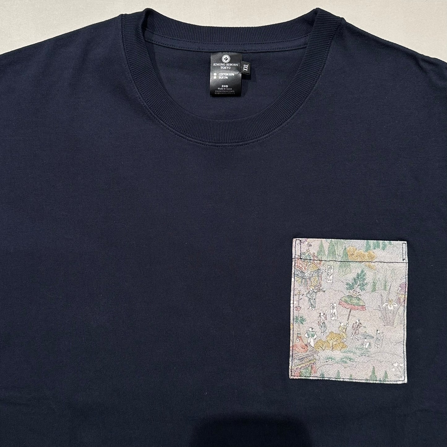 【Size:XXL】着物Tシャツ Navy 23