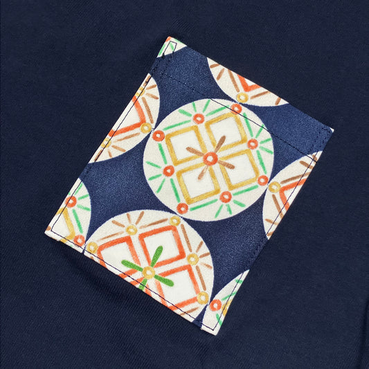 【Size:M】Kimono T-shirt, Navy 25