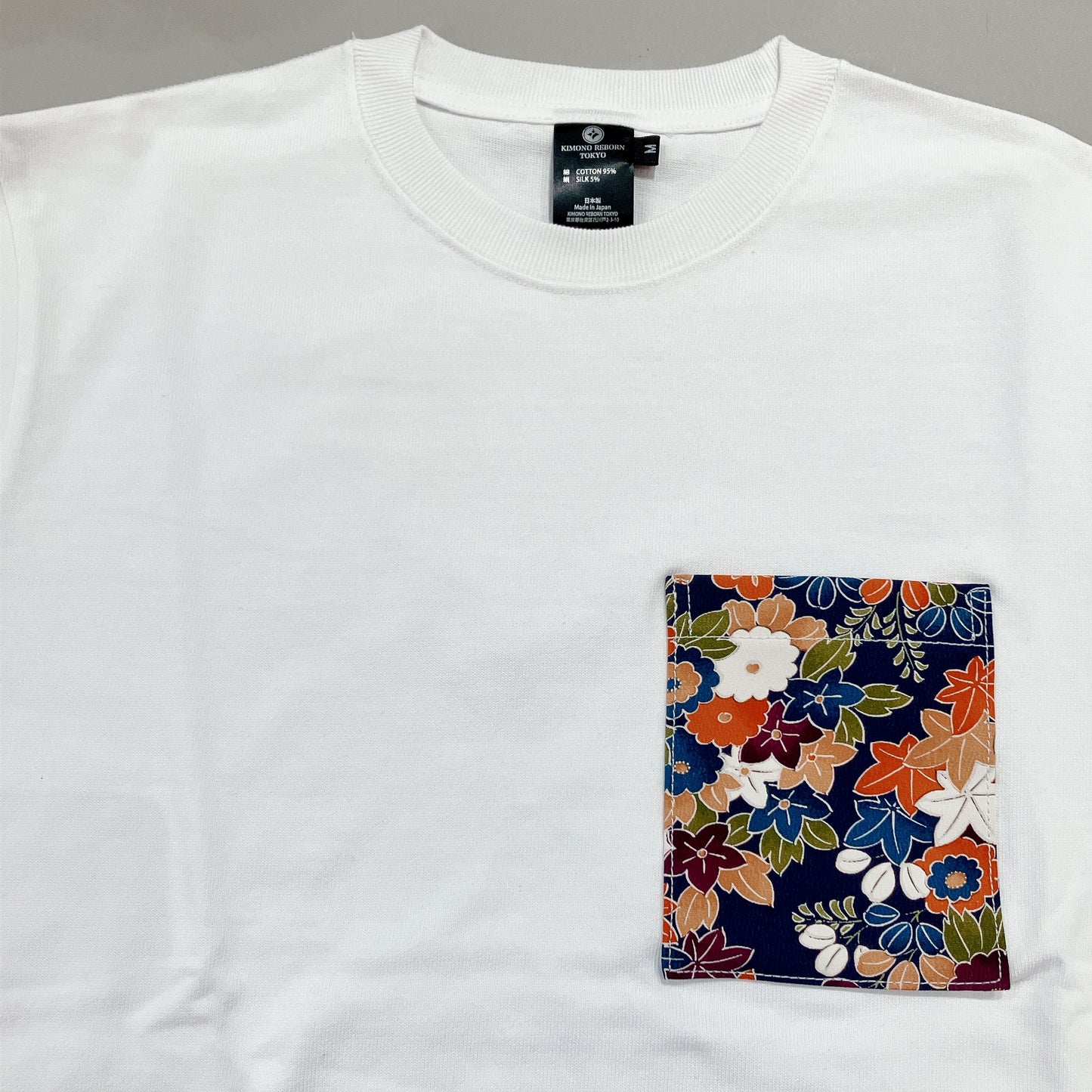 【Size:M】Kimono T-shirt,White 07