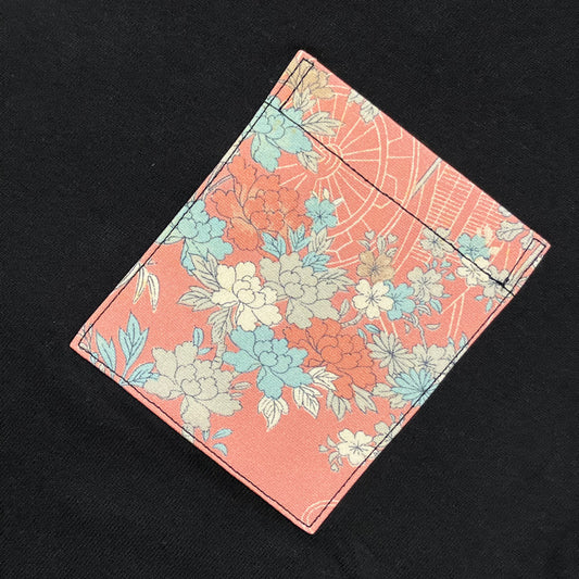 【Size:M】Kimono T-shirt, Black 25