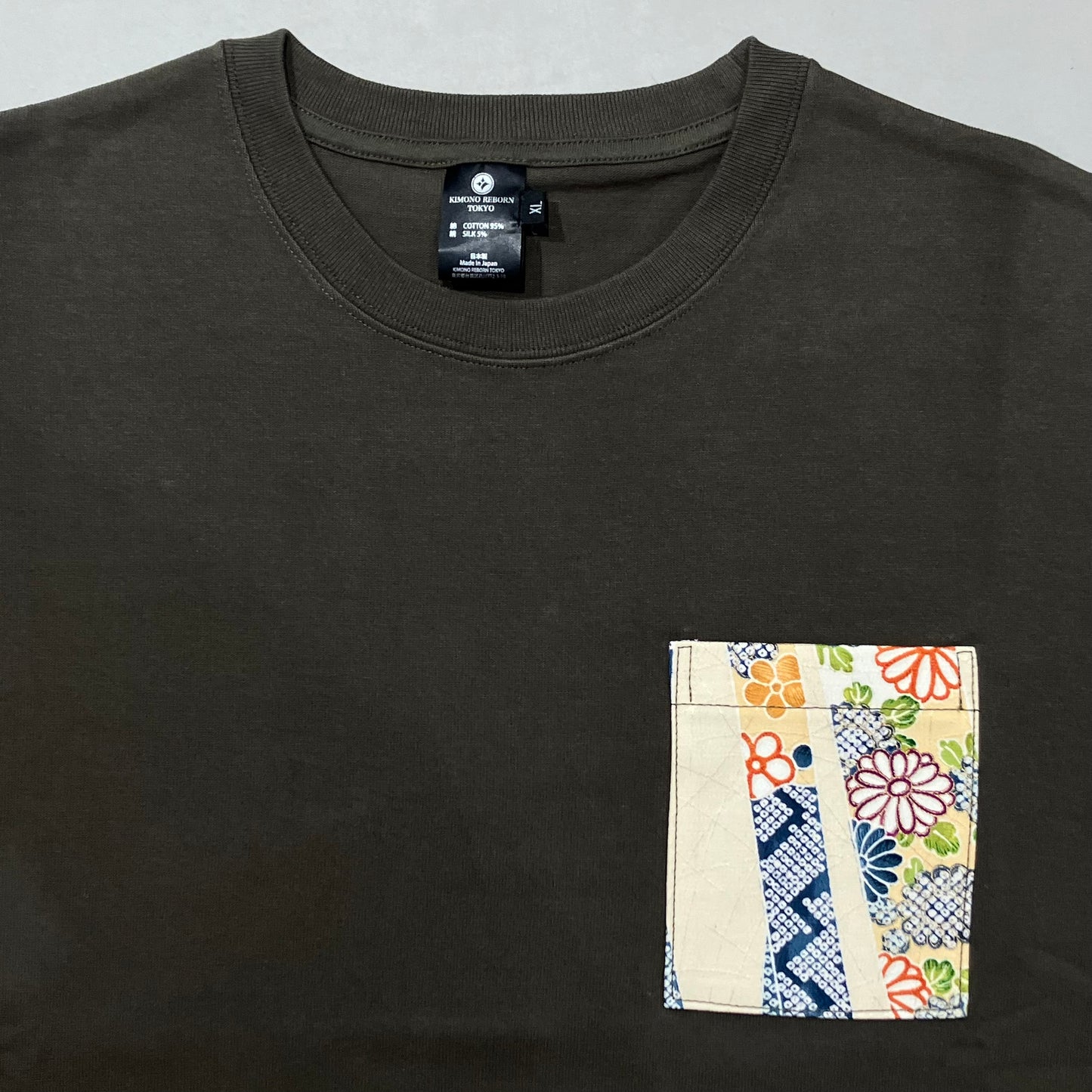 【Size:XL】Kimono T-shirt, Olive 08