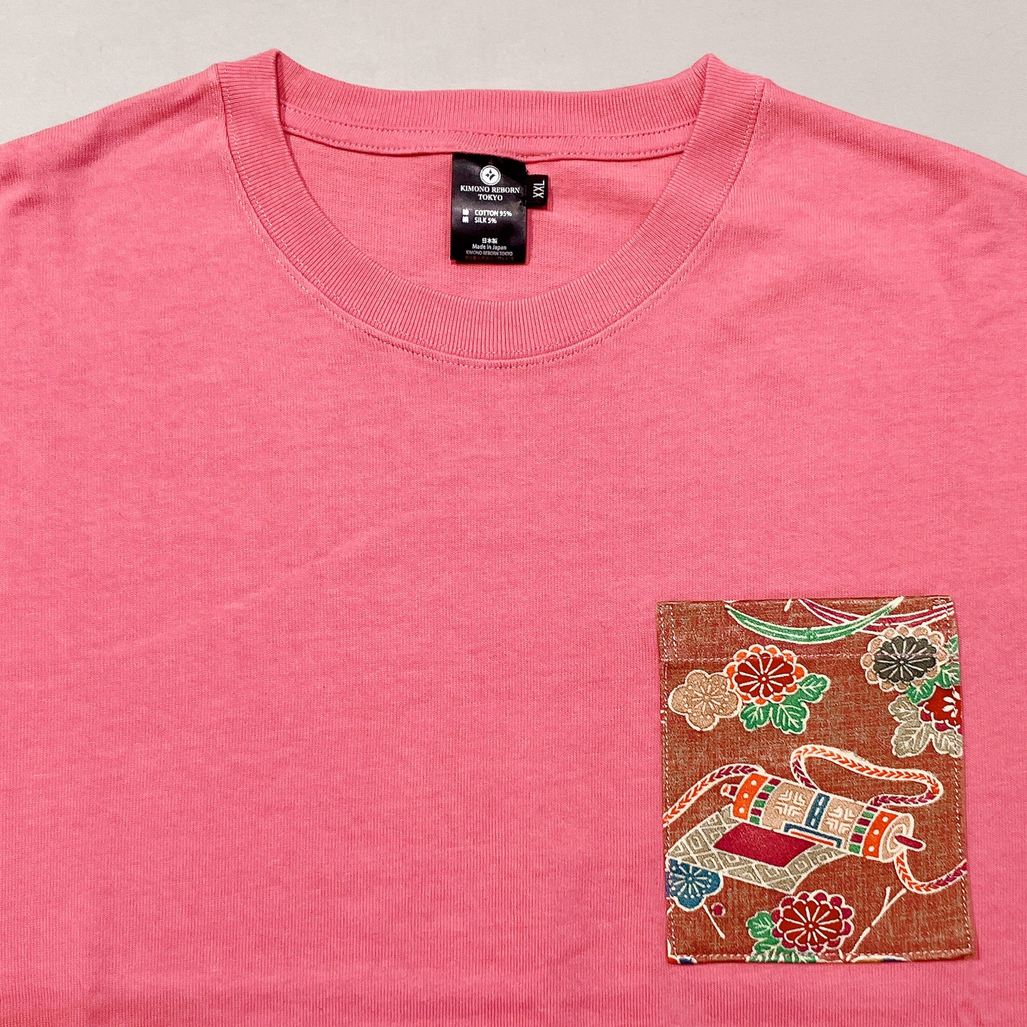 【Size:XXL】Kimono T-shirt,Pink 24