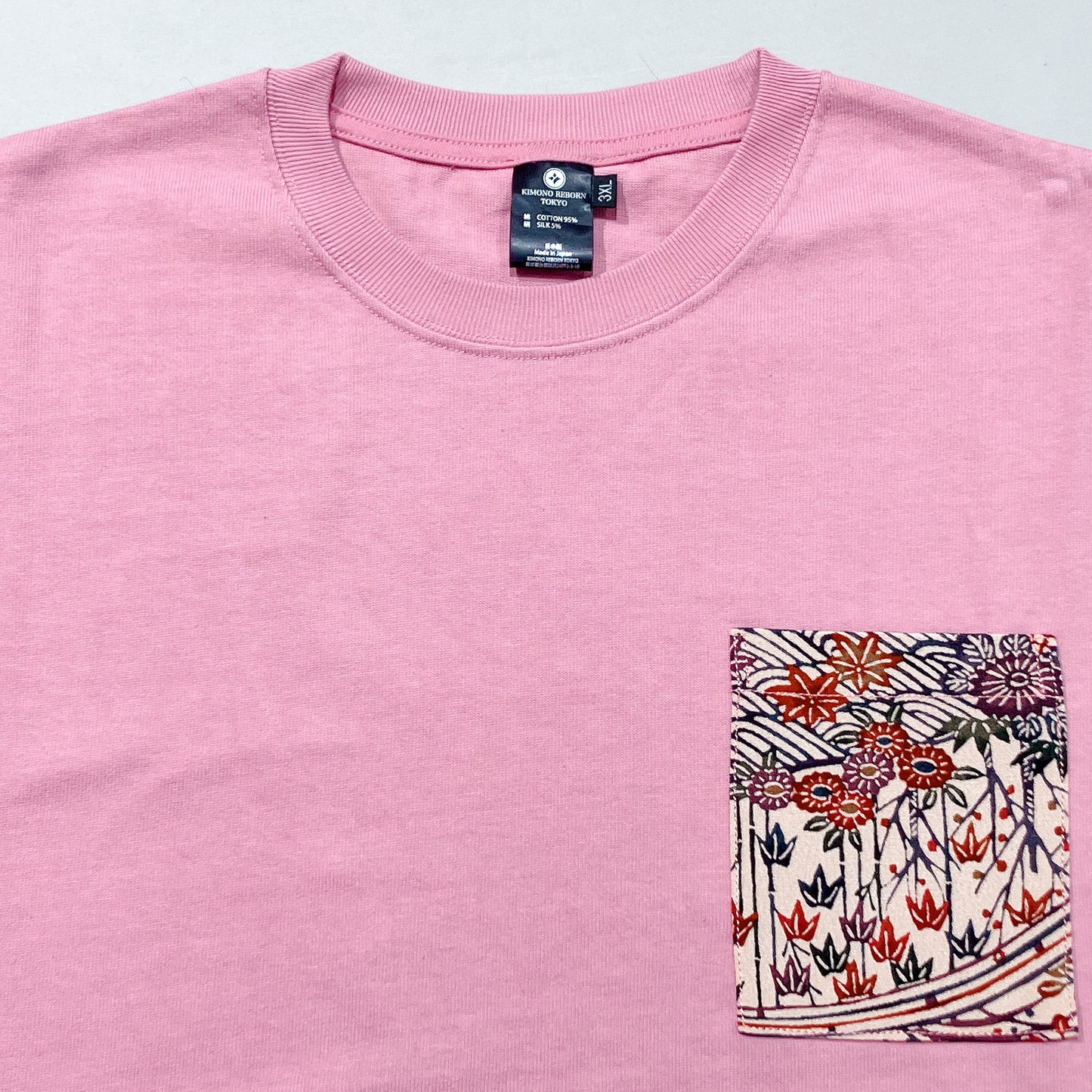 【Size:3XL】Kimono T-shirt,Pink 1