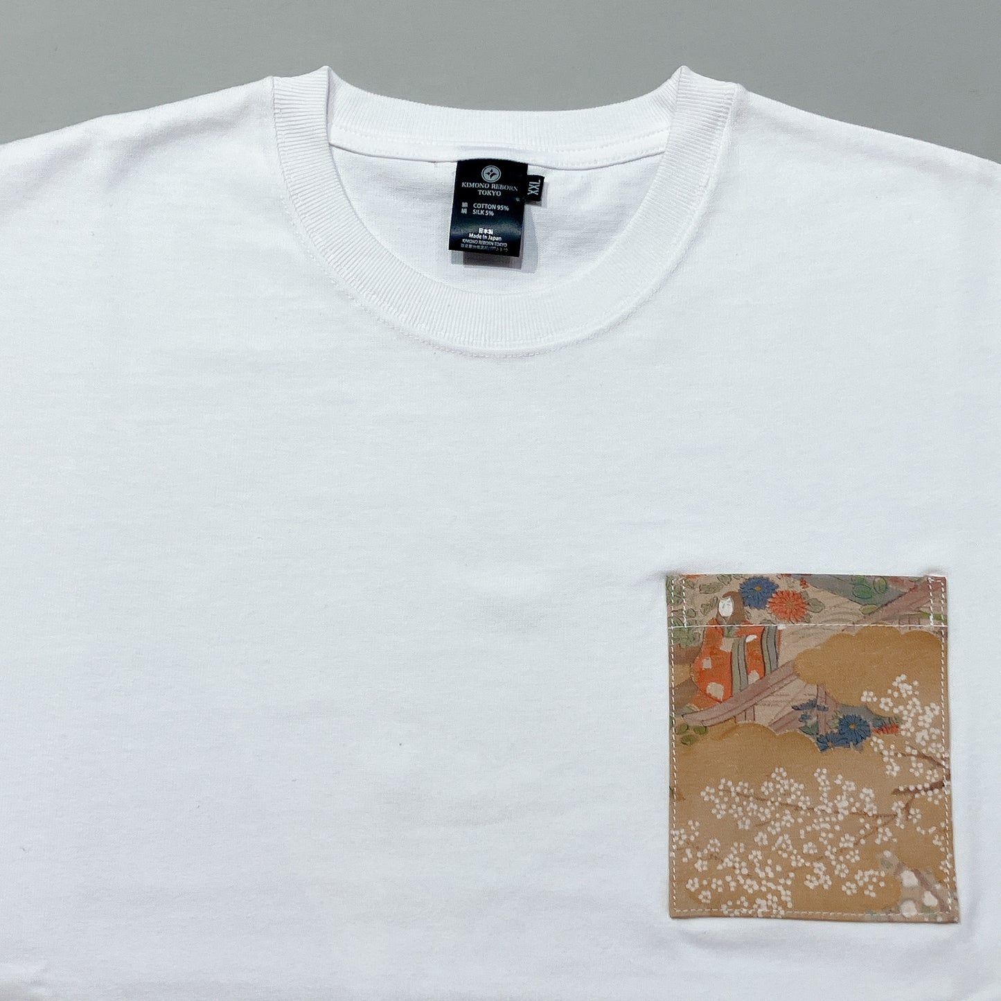 【Size:XXL】Kimono T-shirt, White 25