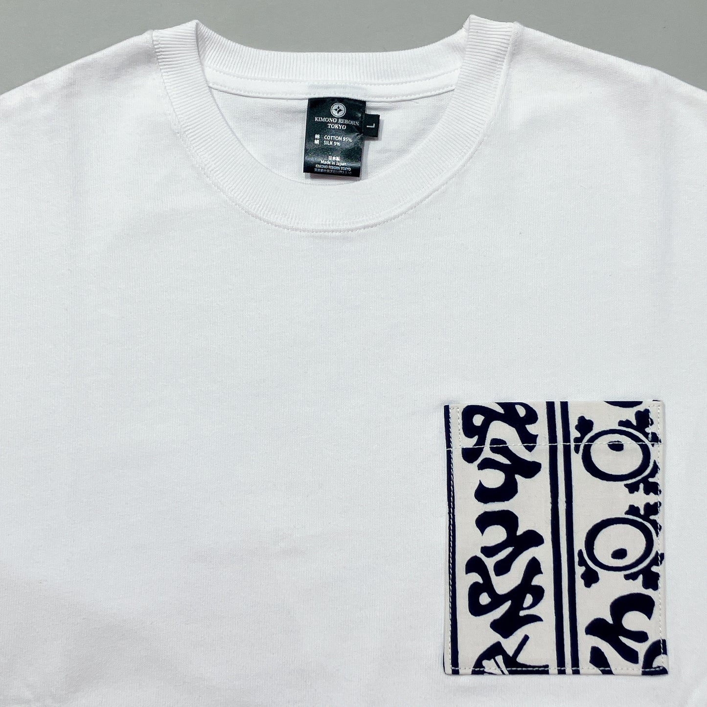 【Size:L】Kimono T-shirt,White 012
