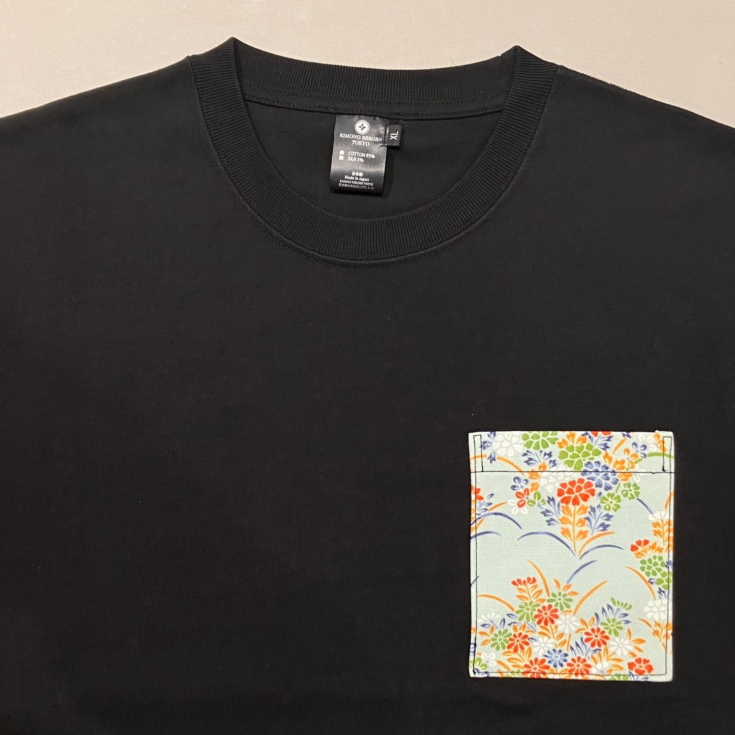 【Size:XL】Kimono T-shirt, Black 30