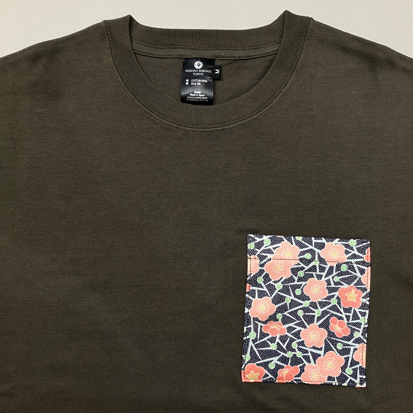 【Size:M】Kimono T-shirt, Olive 05