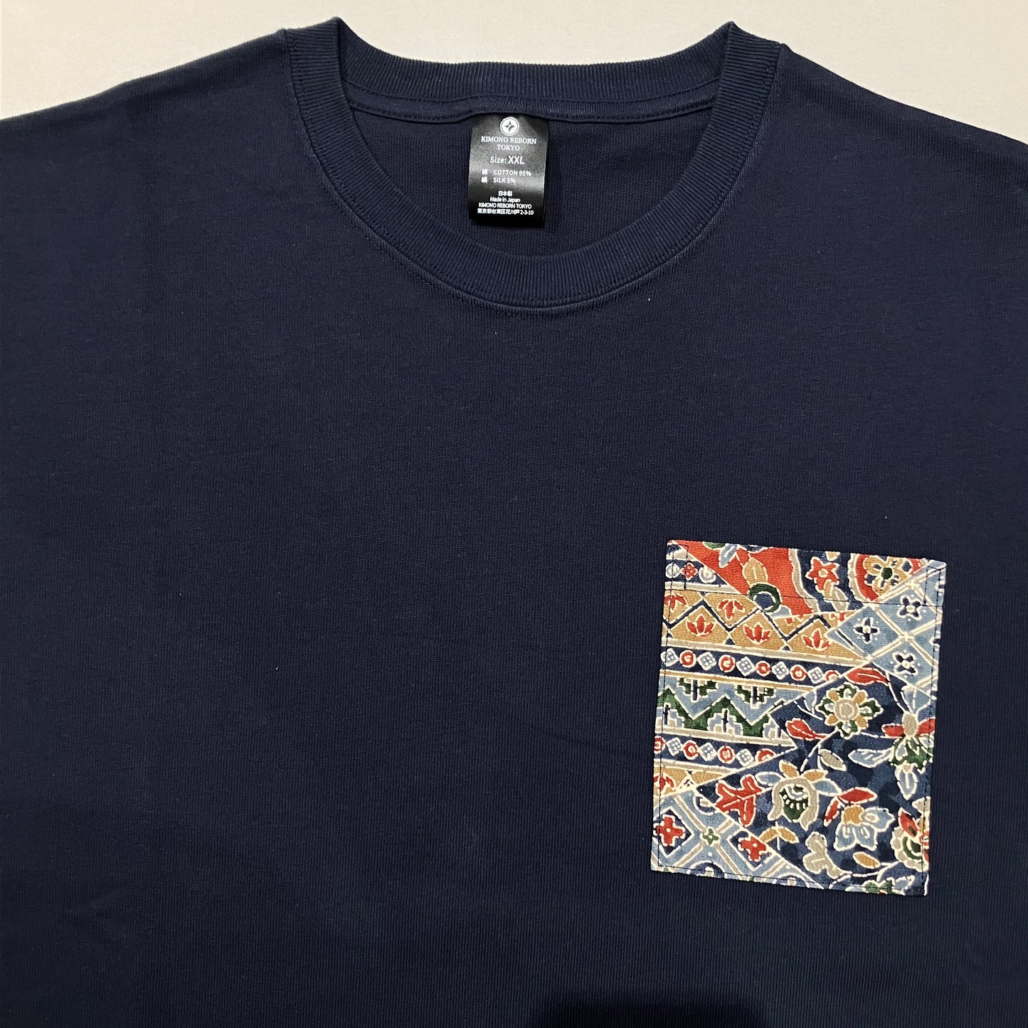 【Size:XXL】着物Tシャツ Navy 23