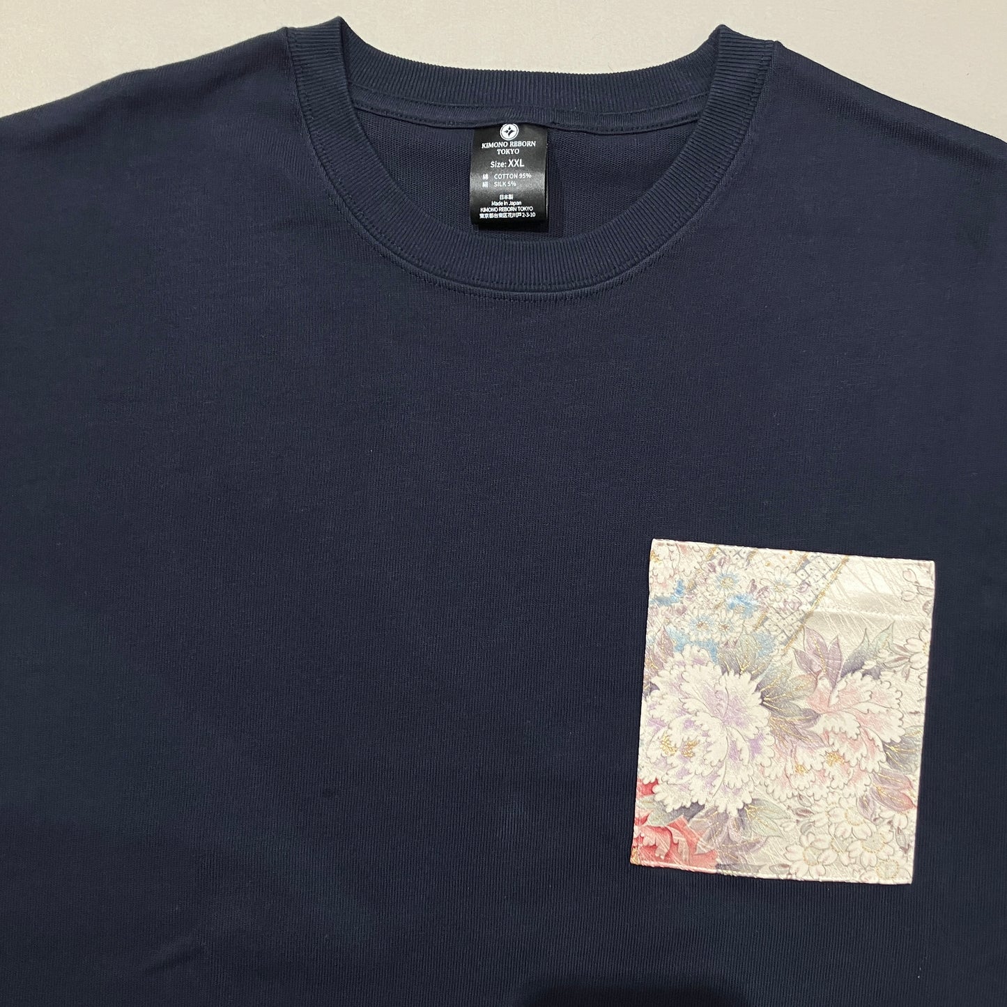 【Size:XXL】Kimono T-shirt, Navy 37
