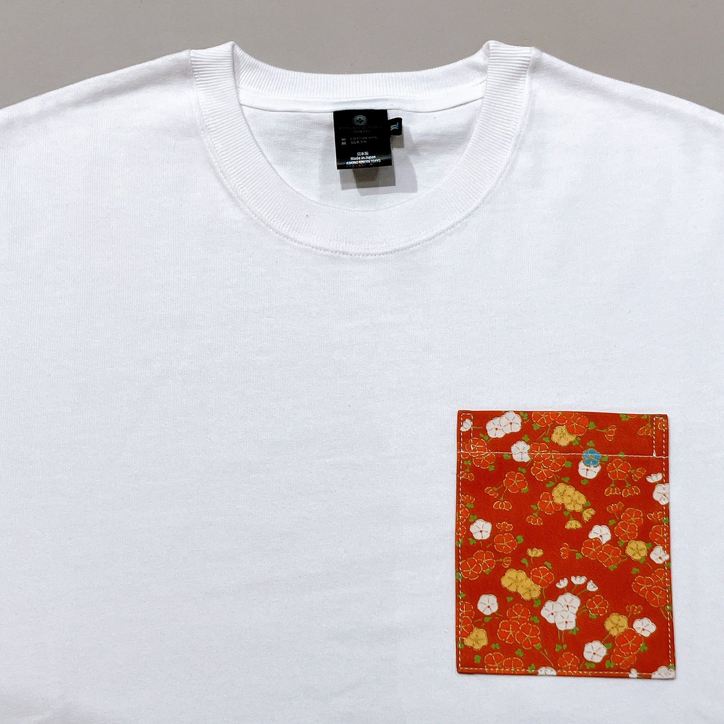 【Size:XL】Kimono T-shirt,White 23