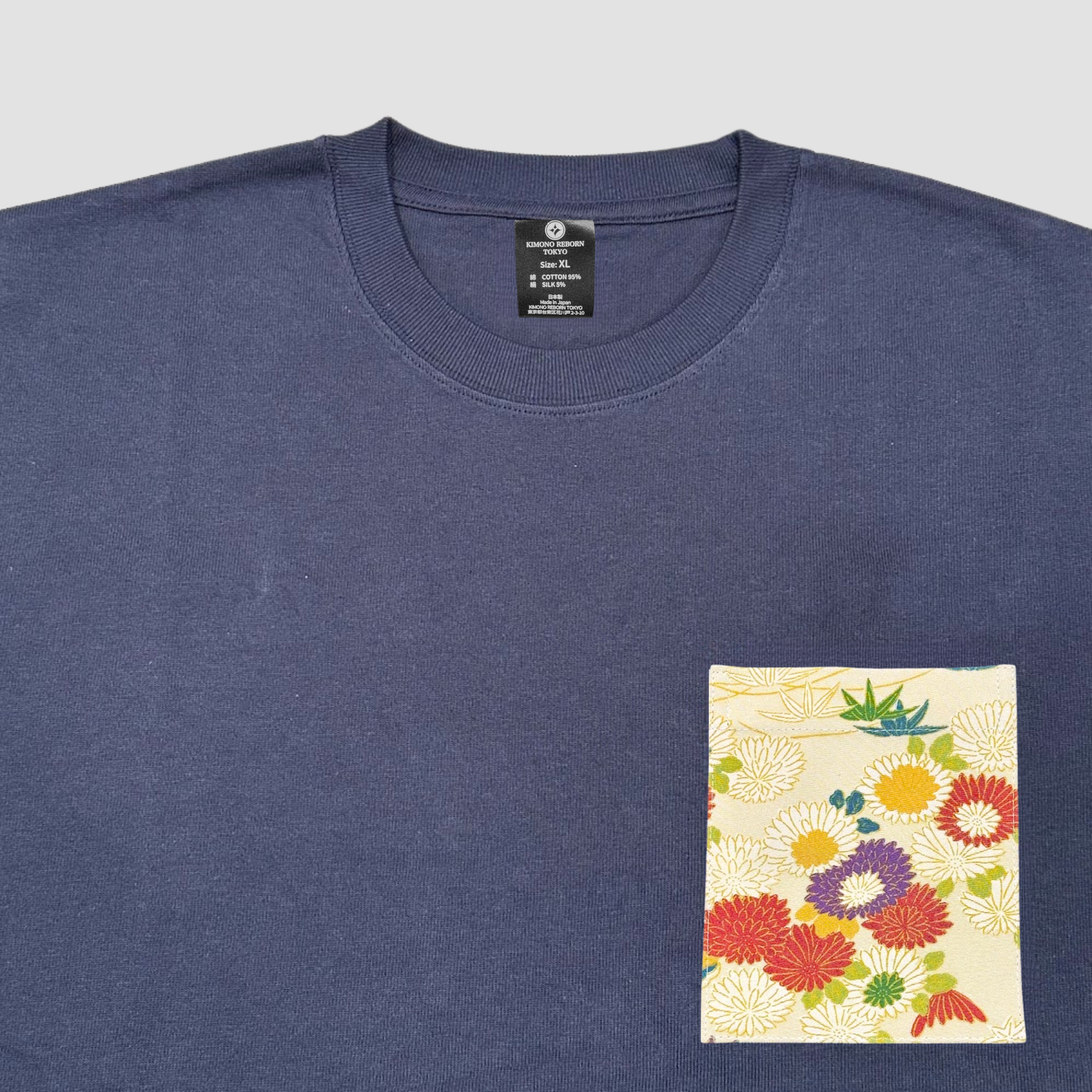 【Size:XL】着物Tシャツ Navy 088