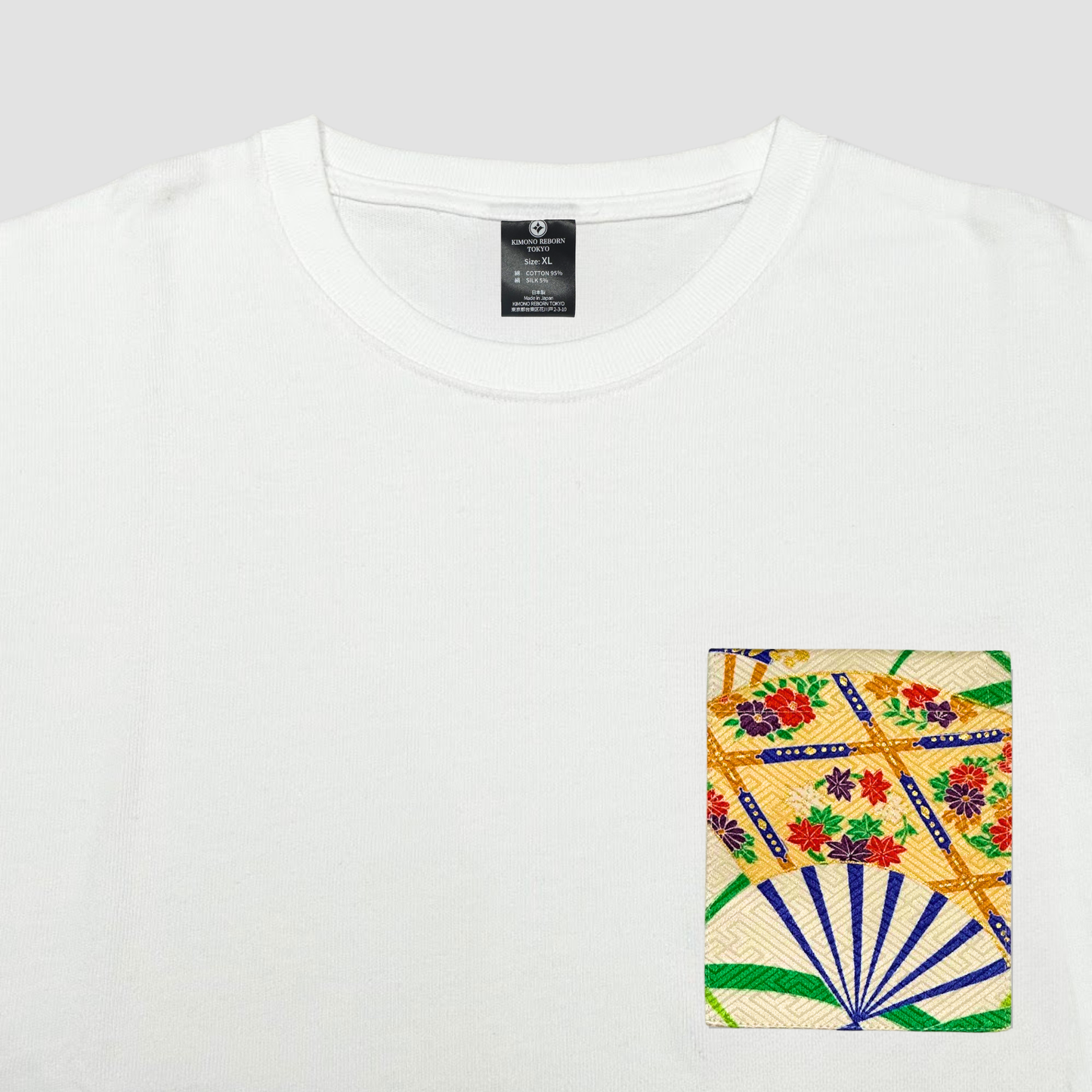 【Size:XL】Kimono T-shirt, White 68