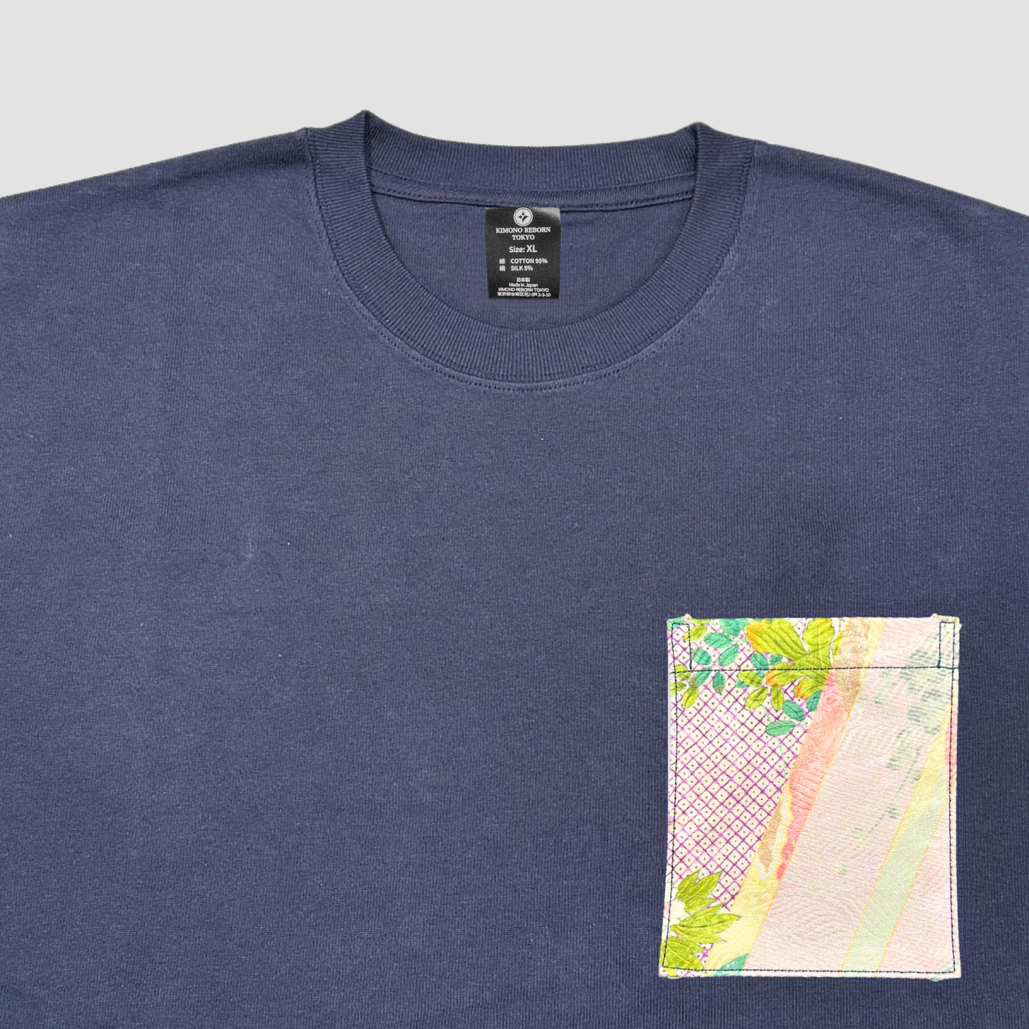 【Size:XL】Kimono T-shirt, Navy 105