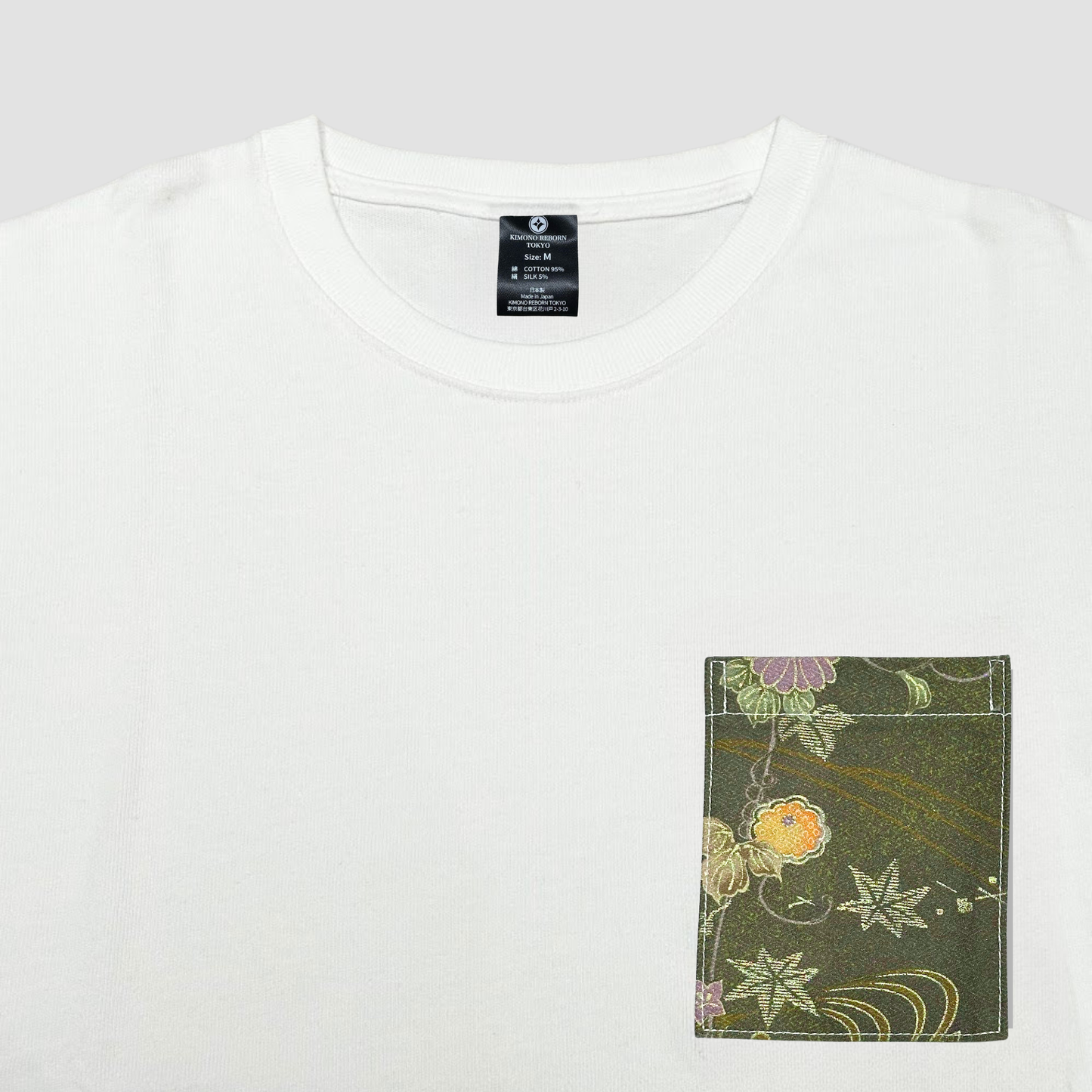 【Size:M】Kimono T-shirt, White 078