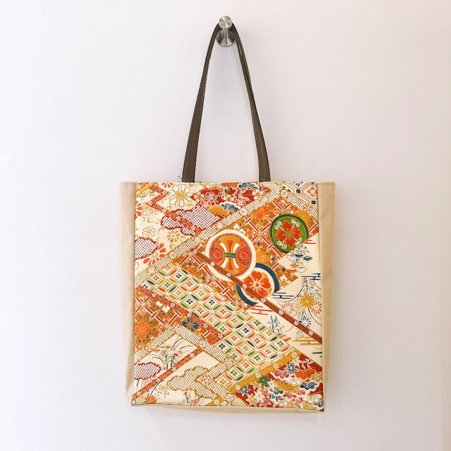 Kimono Tote with depth Beige 24