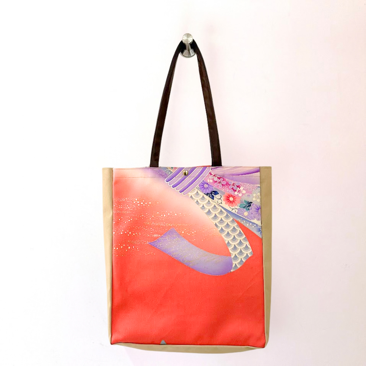 Kimono Tote with depth Beige 37