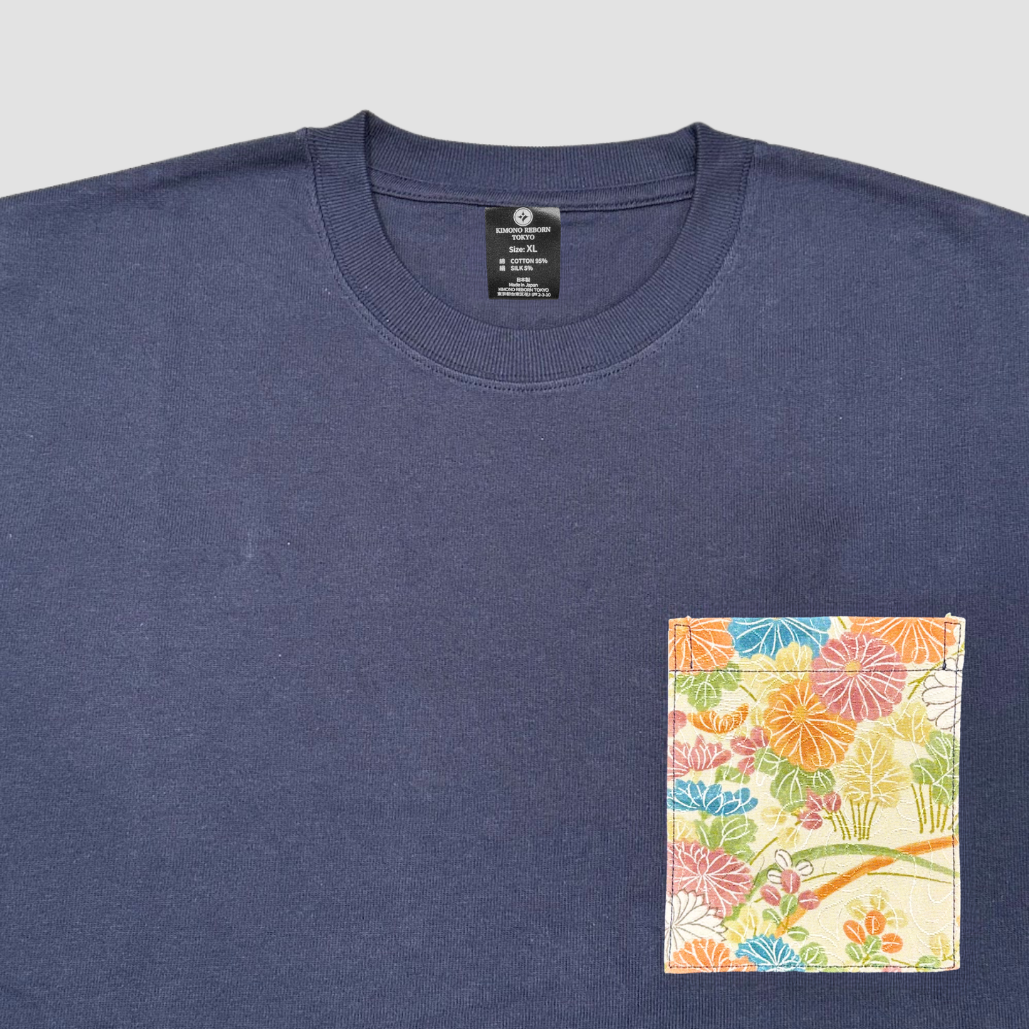 【Size:XL】Kimono T-shirt, Navy 106