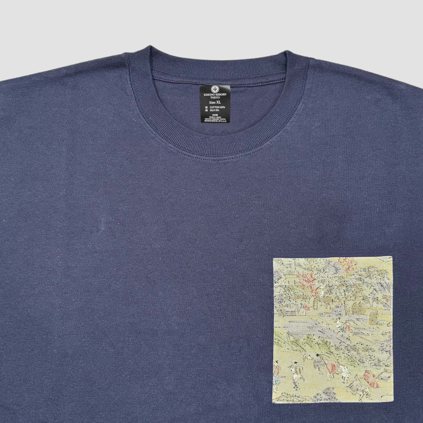 【Size:L】着物Tシャツ Navy 069