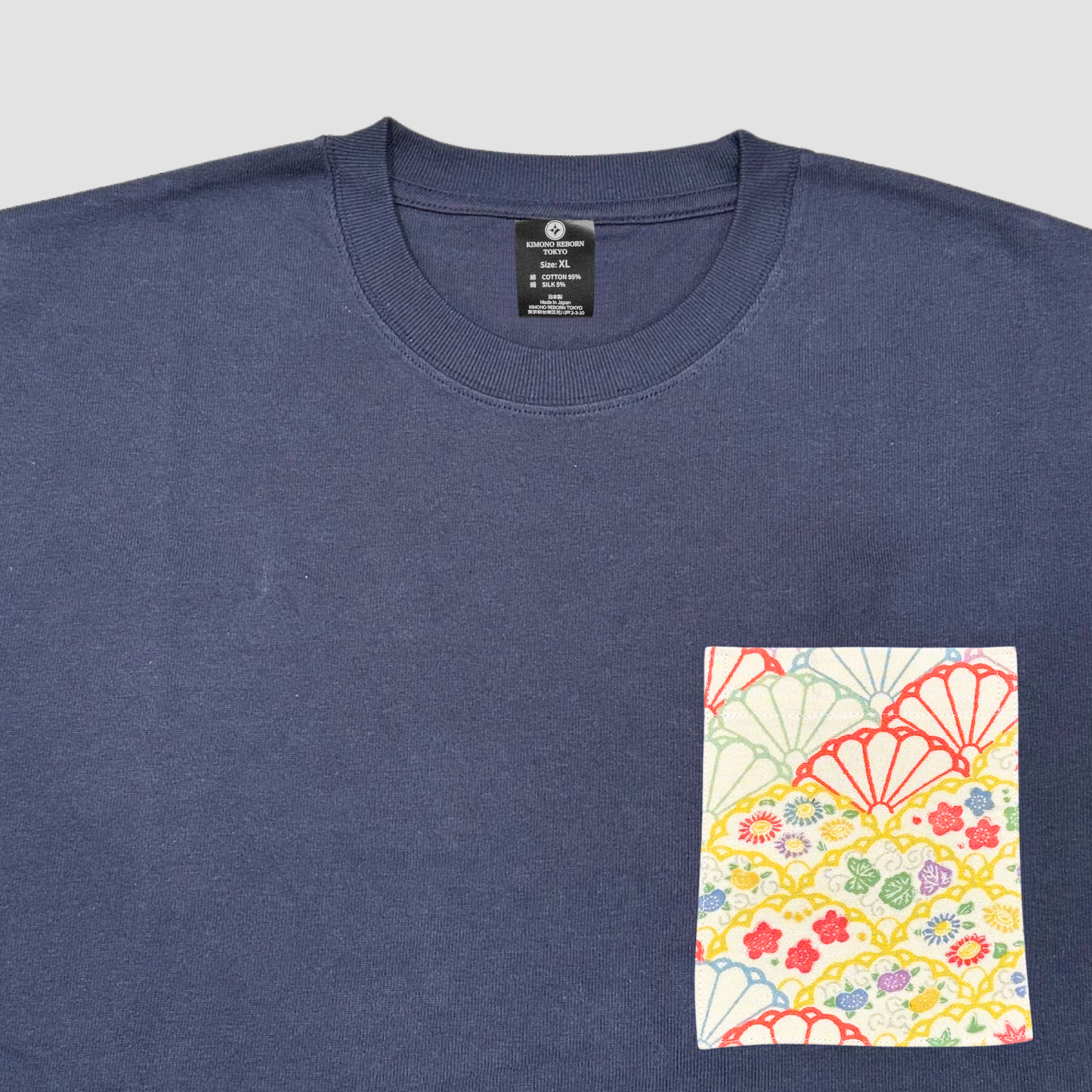 【Size:XL】着物Tシャツ Navy 089