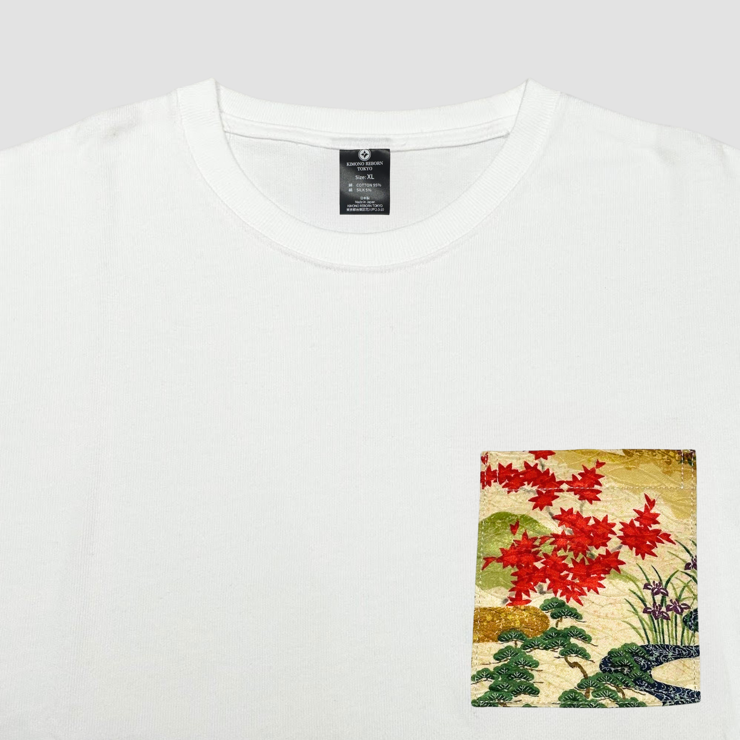 【Size:XL】Kimono T-shirt, White 70