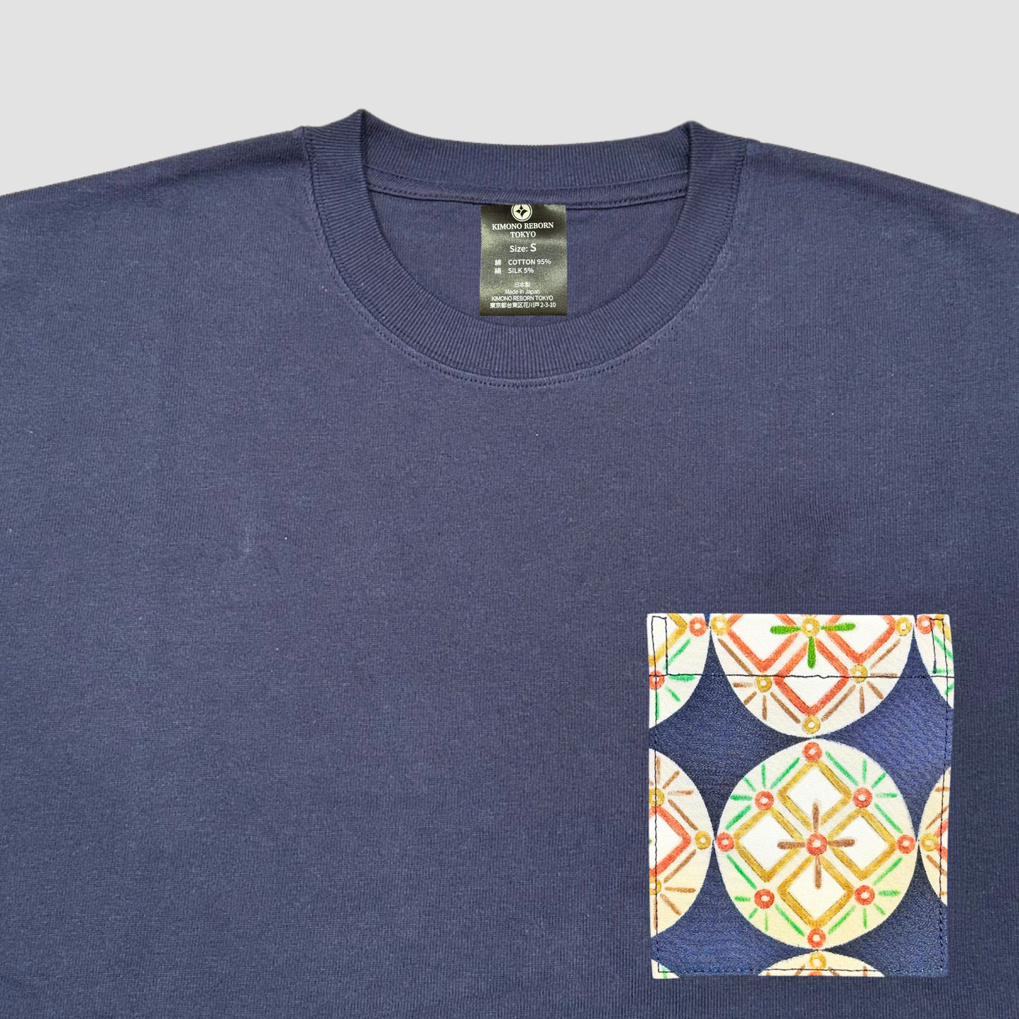 【Size:S】着物Tシャツ  Navy 100
