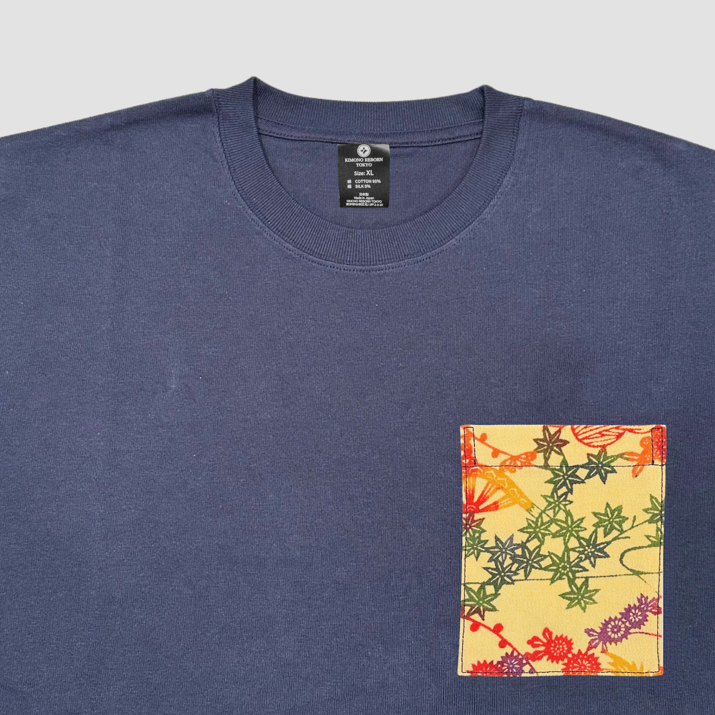 【Size:XL】Kimono T-shirt, Navy 107