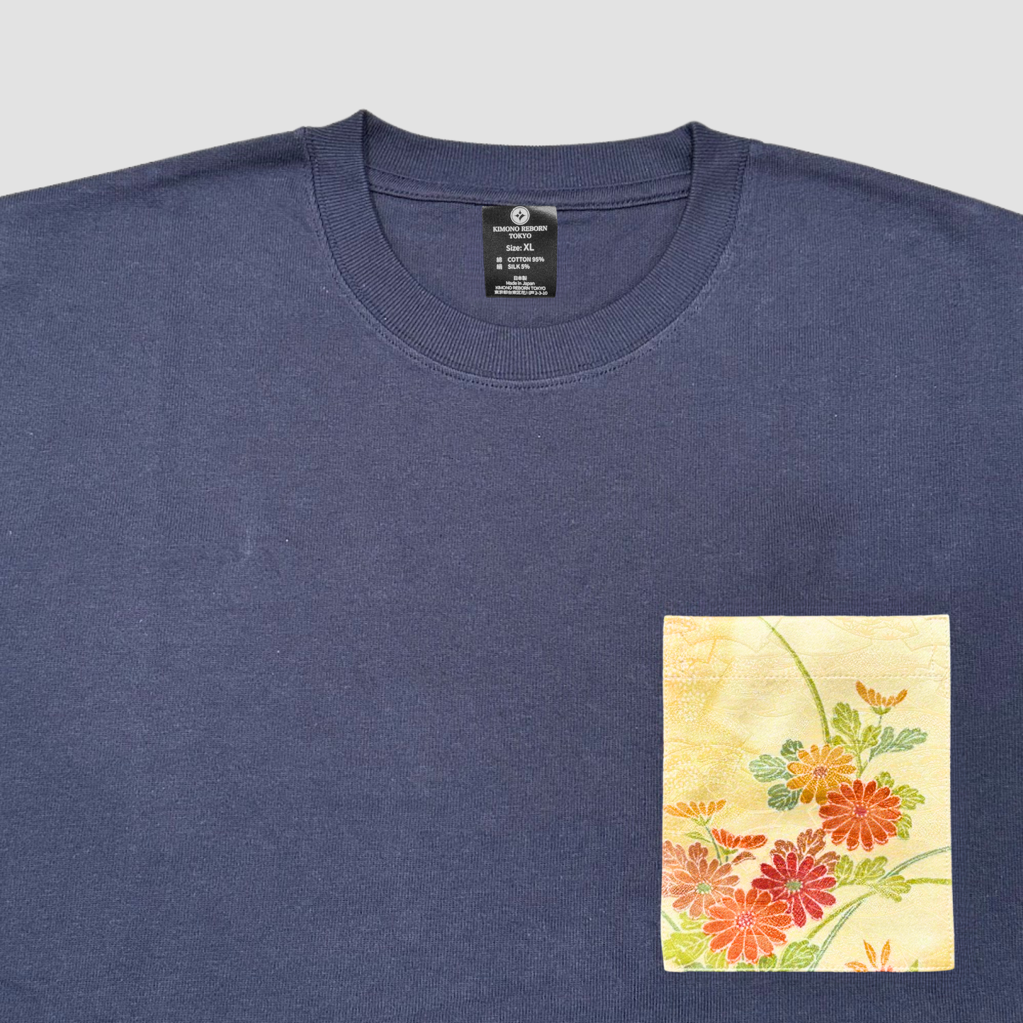 【Size:L】着物Tシャツ Navy 071