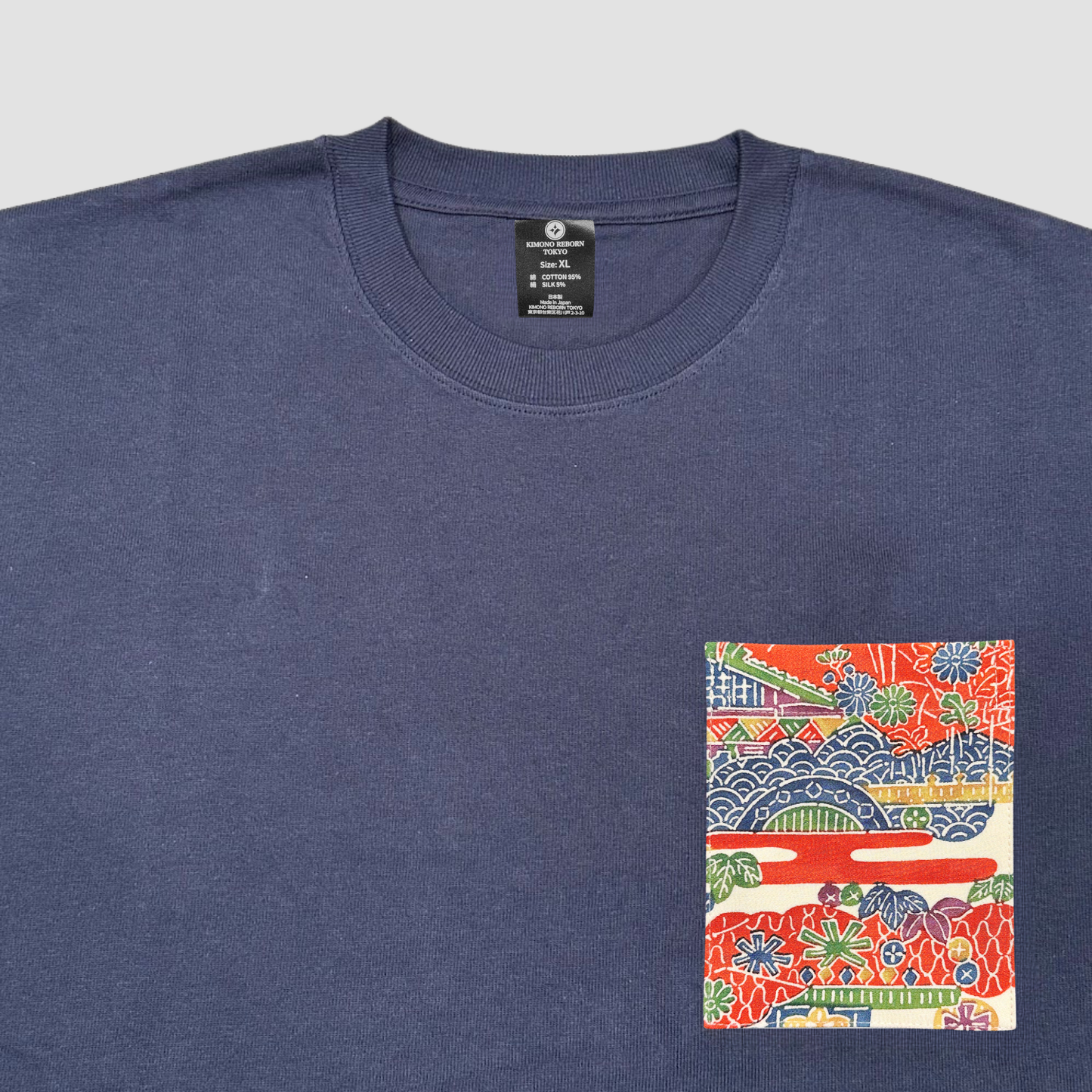 【Size:XL】着物Tシャツ Navy 109