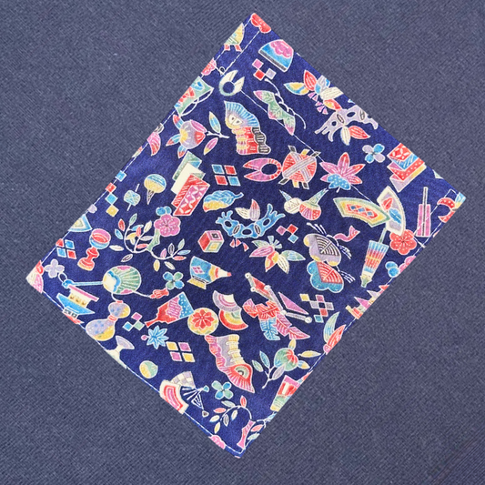 【Size:XL】着物Tシャツ Navy 110