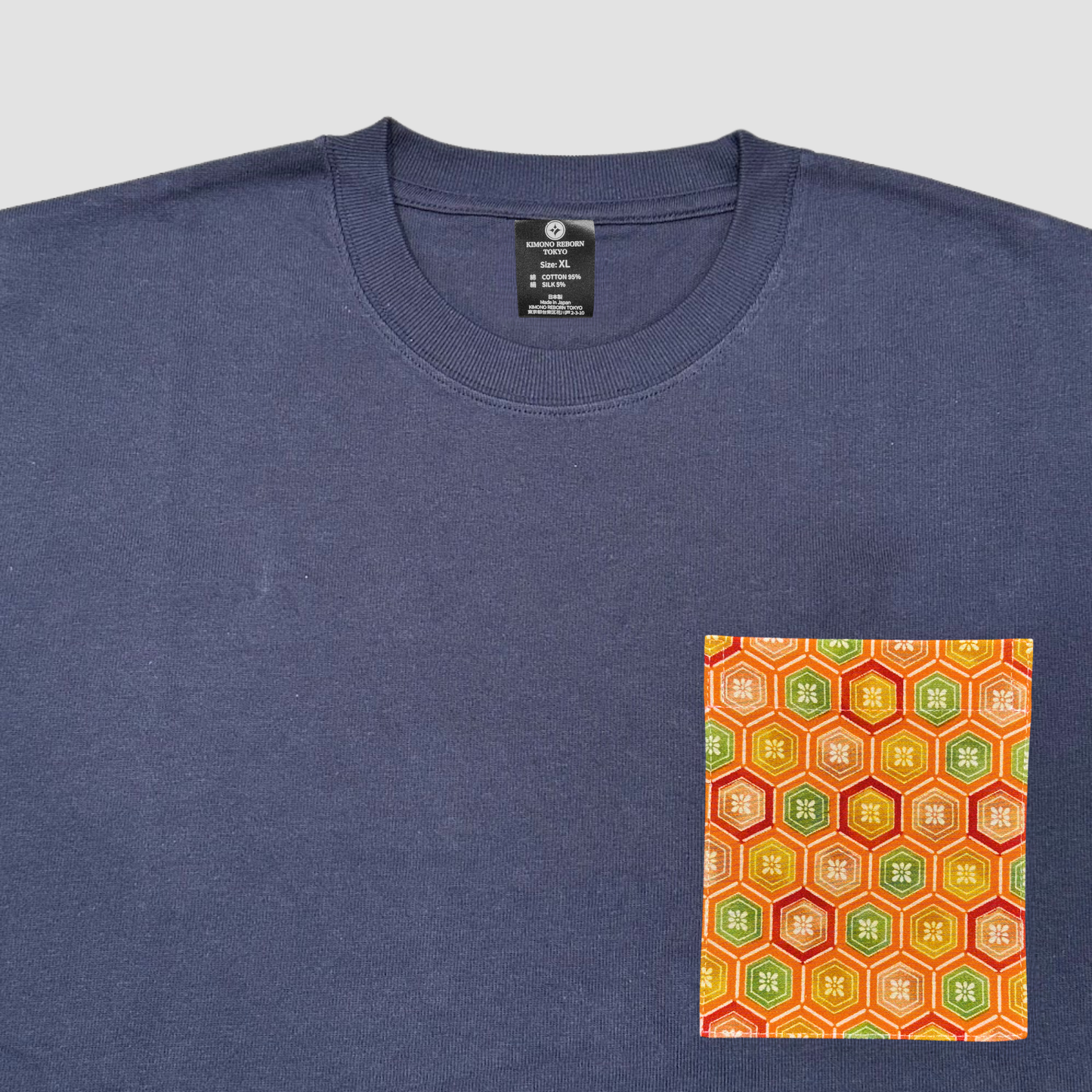 【Size:XL】Kimono T-shirt, Navy 112