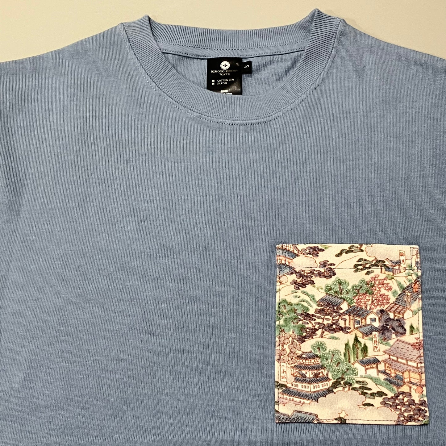 【Size: S】着物Tシャツ　Sky Blue 27 