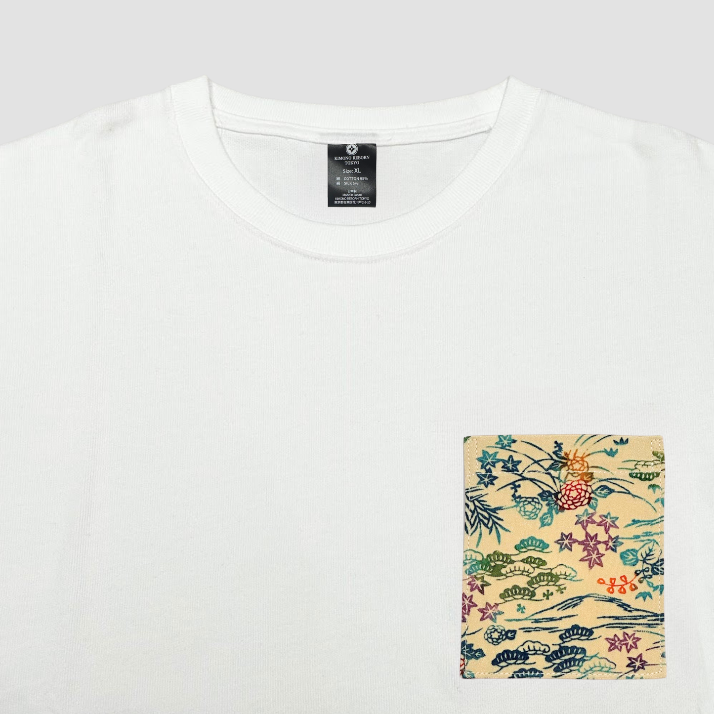 【Size:XL】Kimono T-shirt, White 64