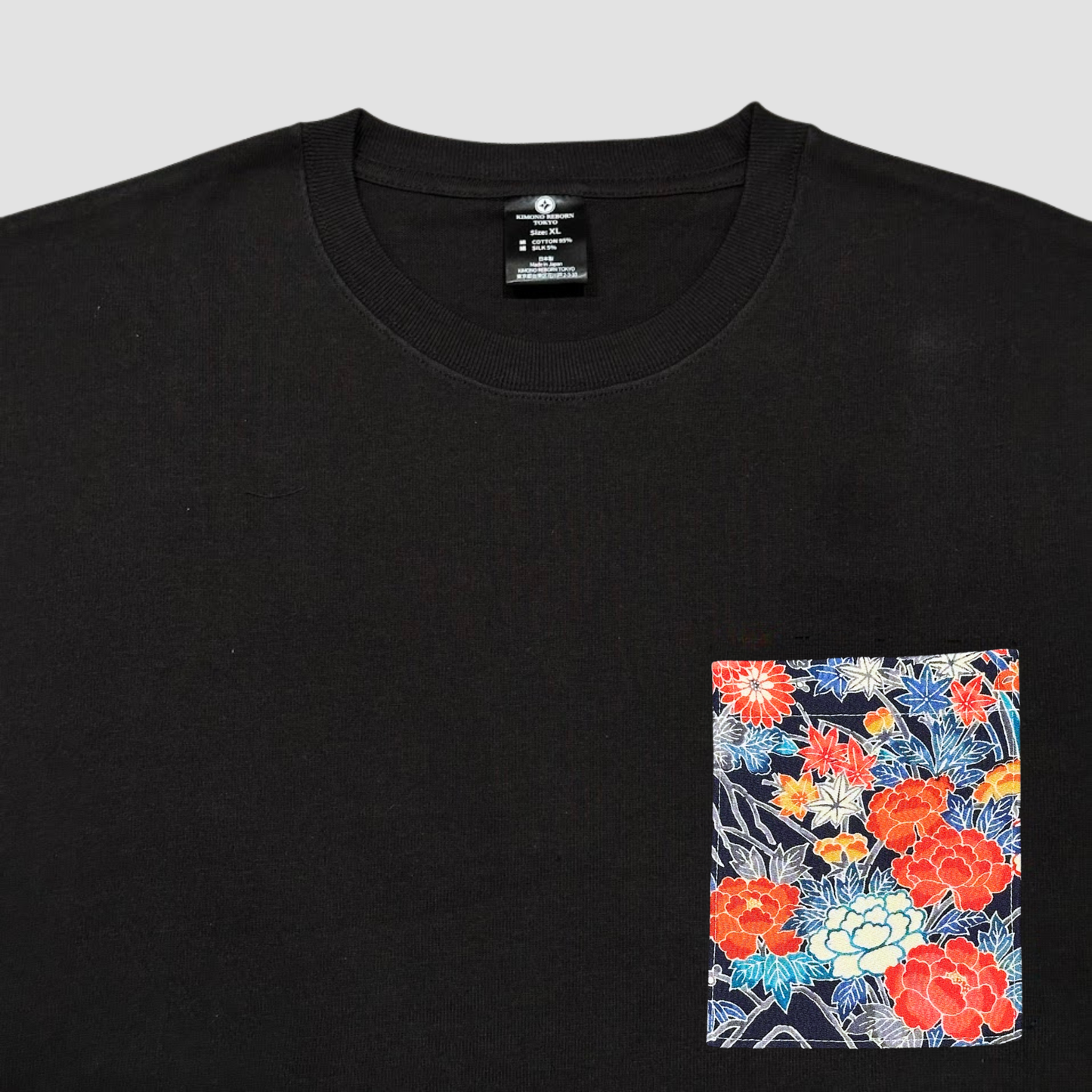 【Size:XL】Kimono T-shirt, Black 66