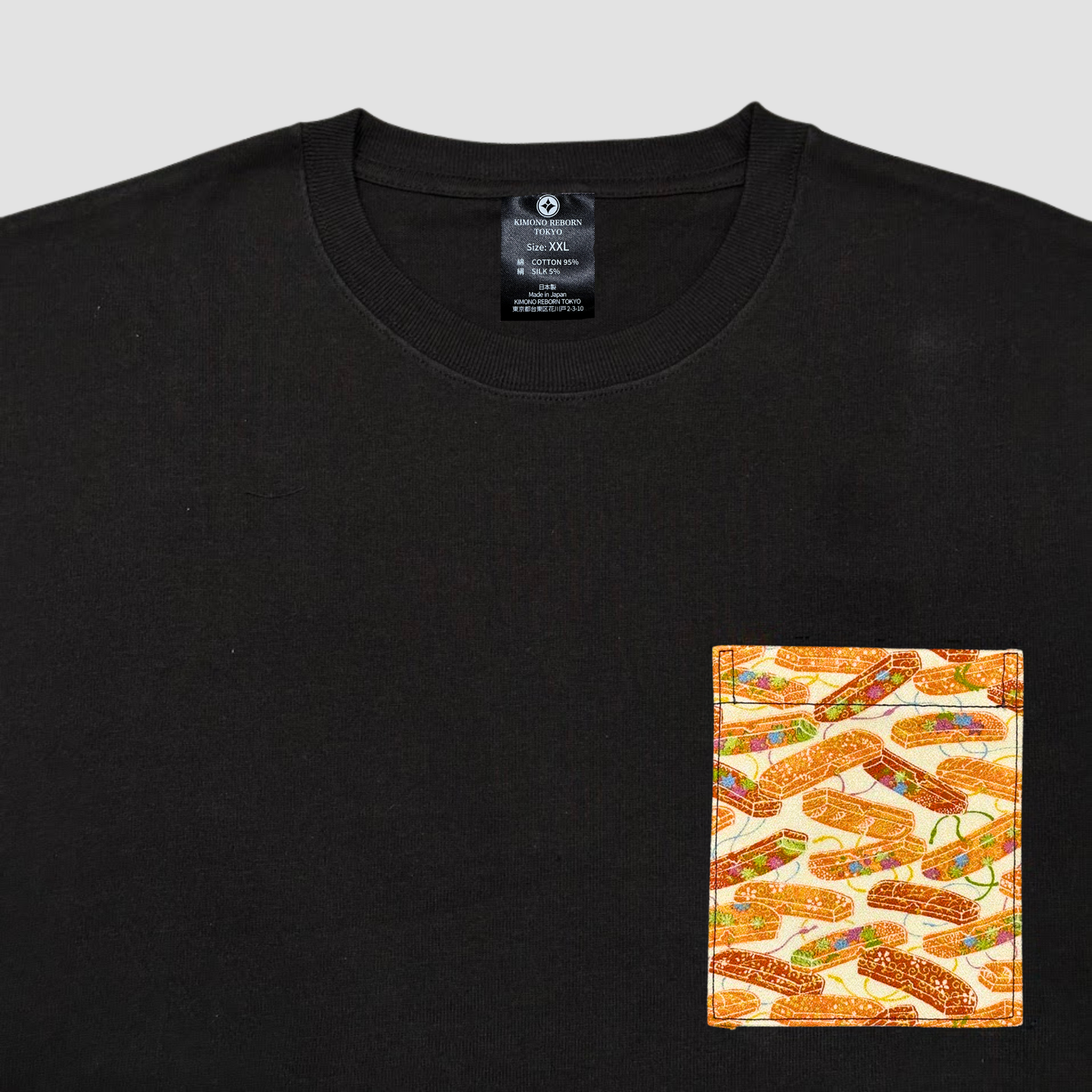 【Size:XXL】着物Tシャツ Black 067