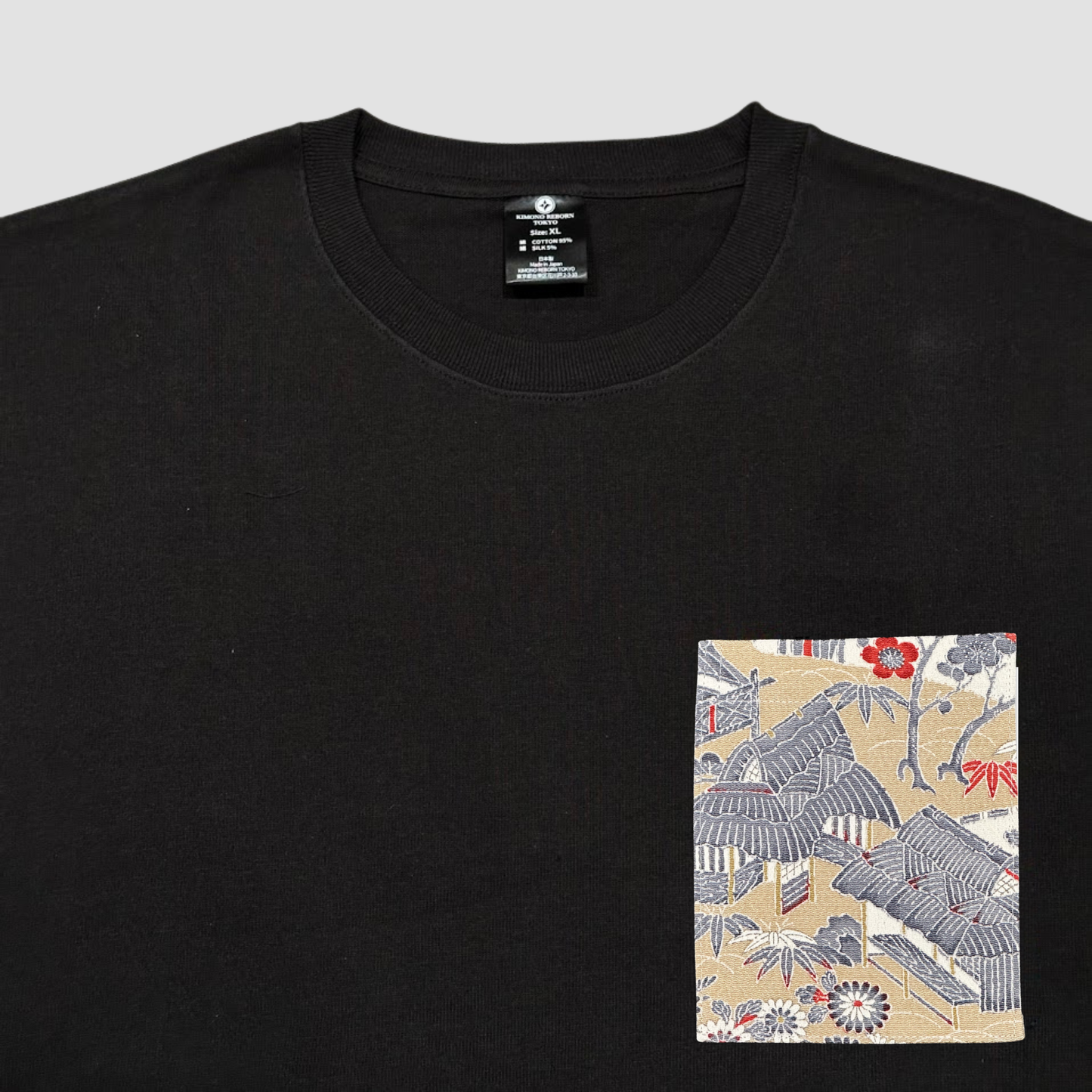 【Size:XL】Kimono T-shirt, Black 64