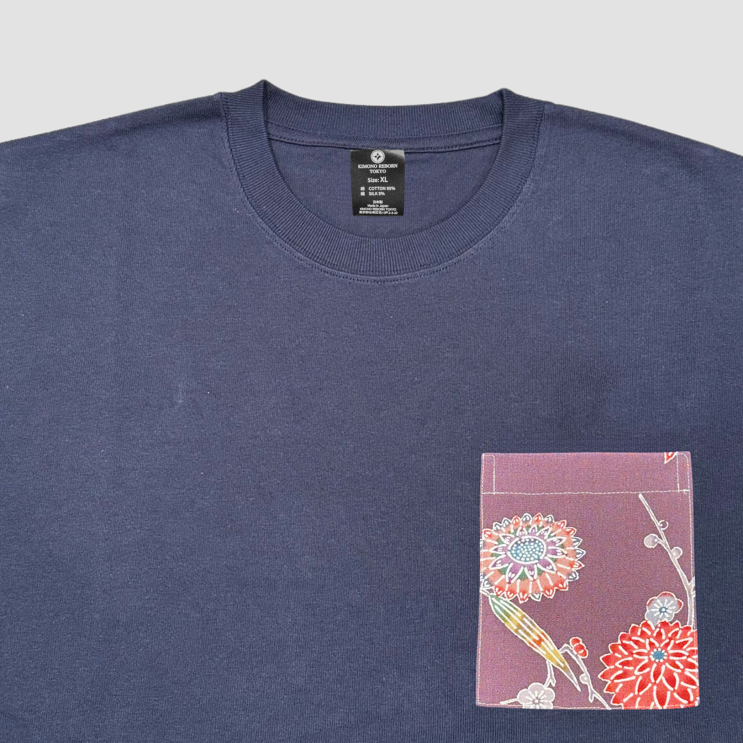 【Size:XL】着物Tシャツ Navy 084