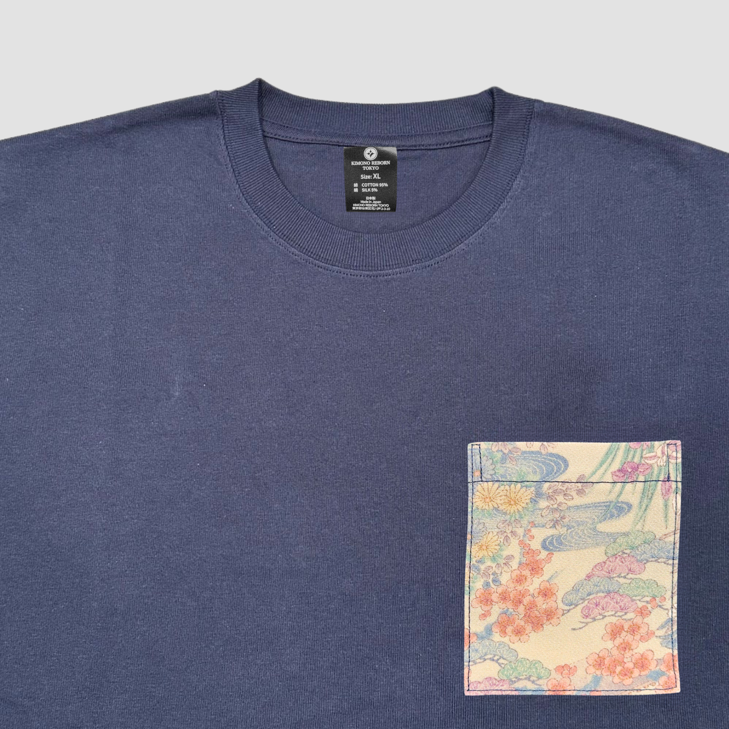 【Size:XL】Kimono T-shirt, Navy 113