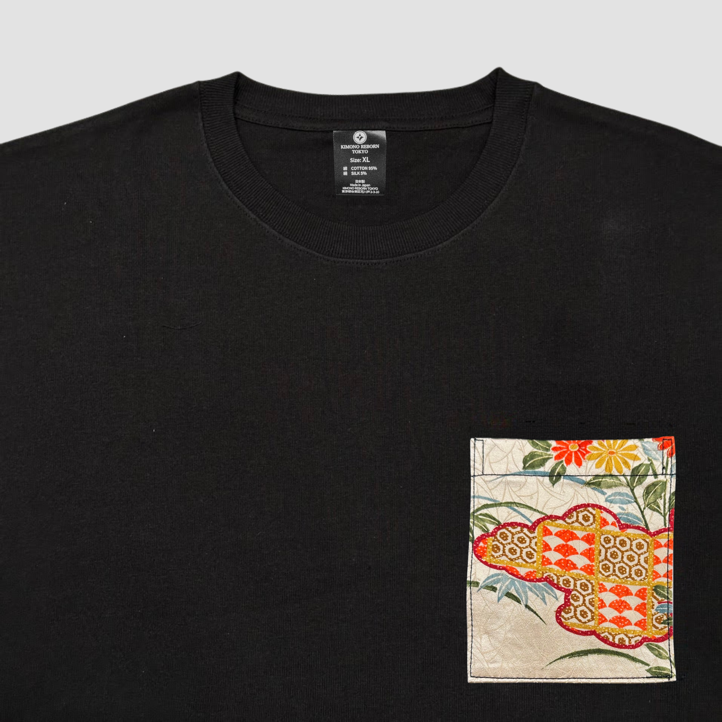 【Size:XL】Kimono T-shirt, Black 81