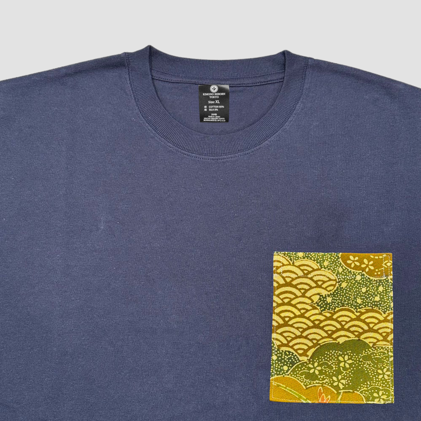 【Size:XL】着物Tシャツ Navy 078