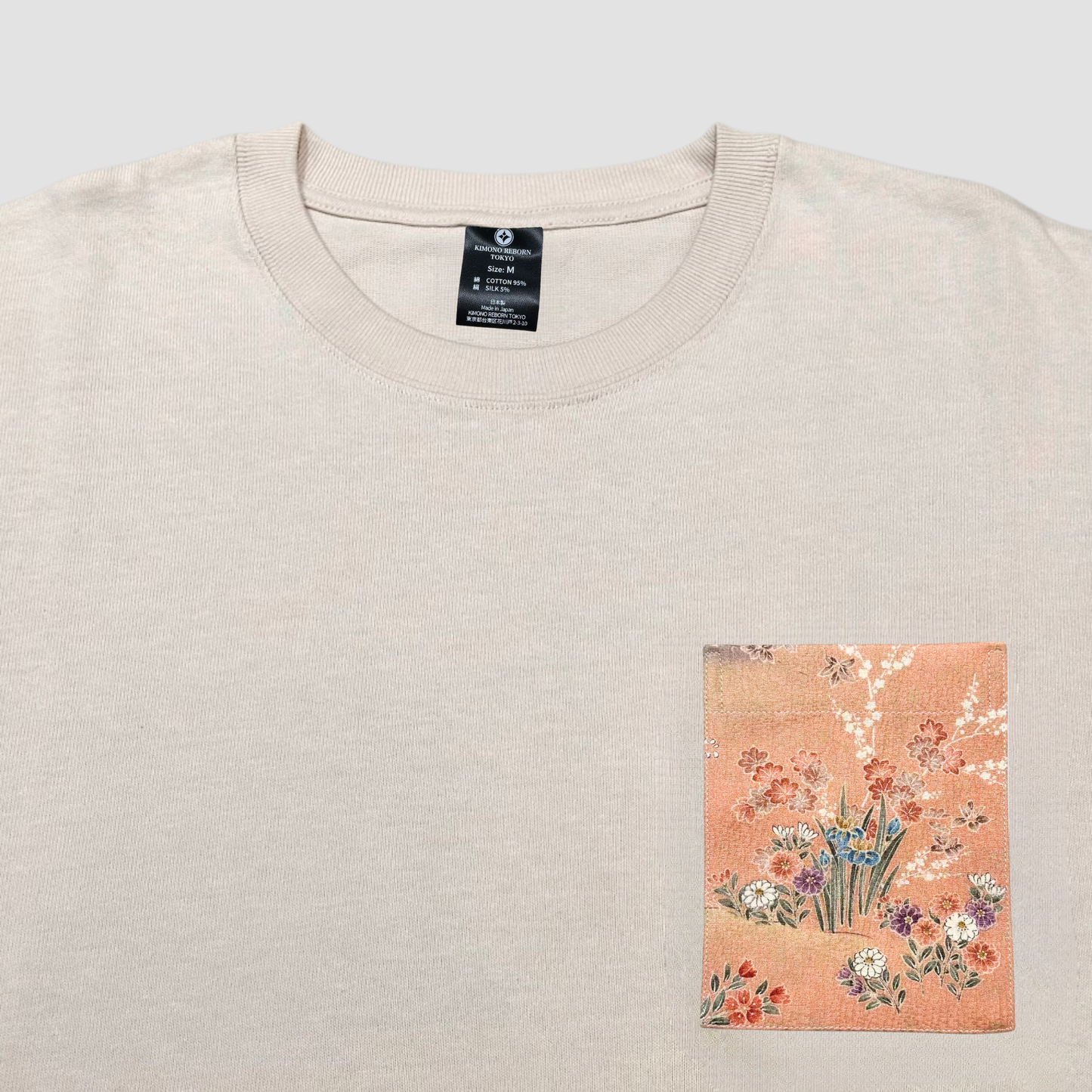 【Size:M】着物Tシャツ Beige 01