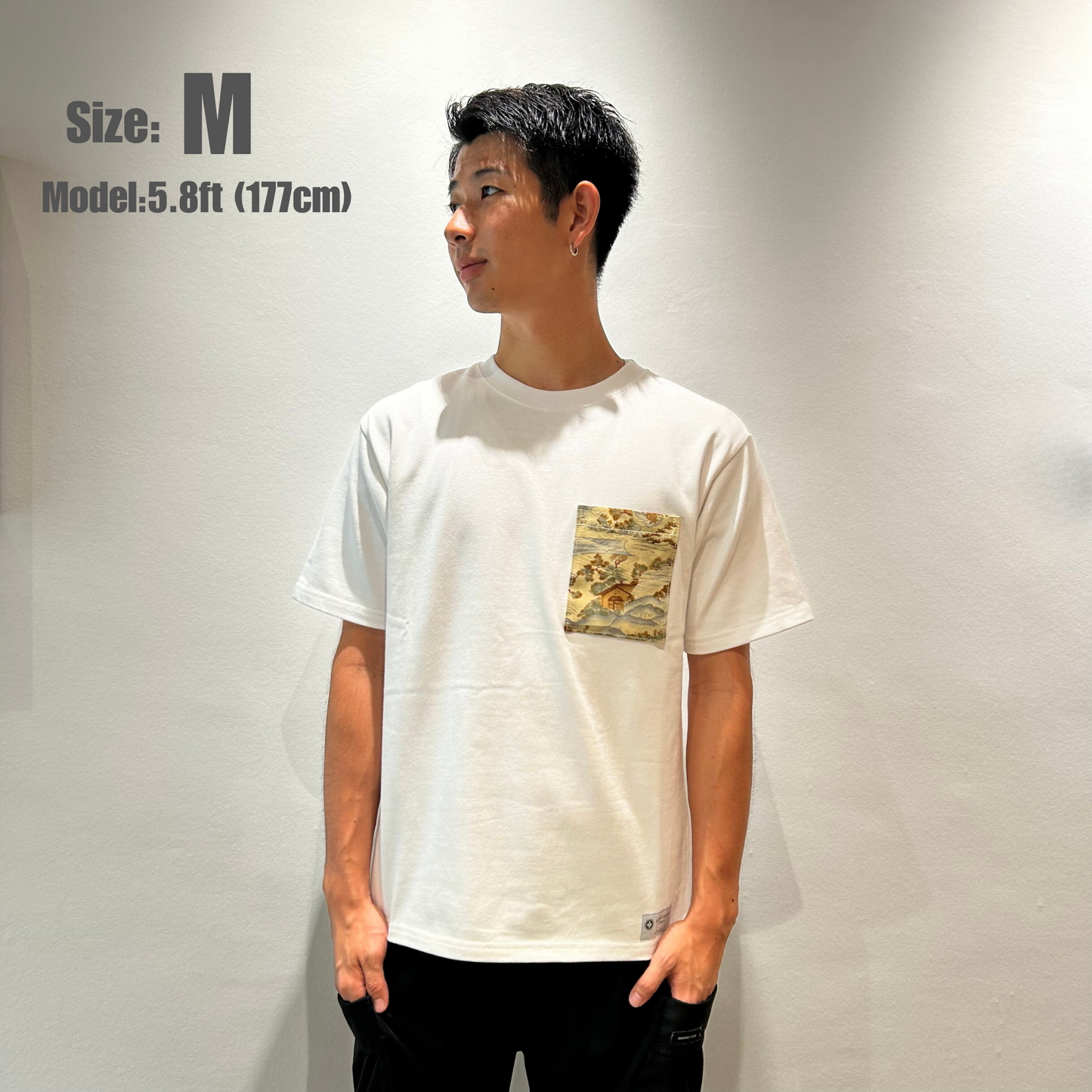 【Size:M】Kimono T-shirt,White 04