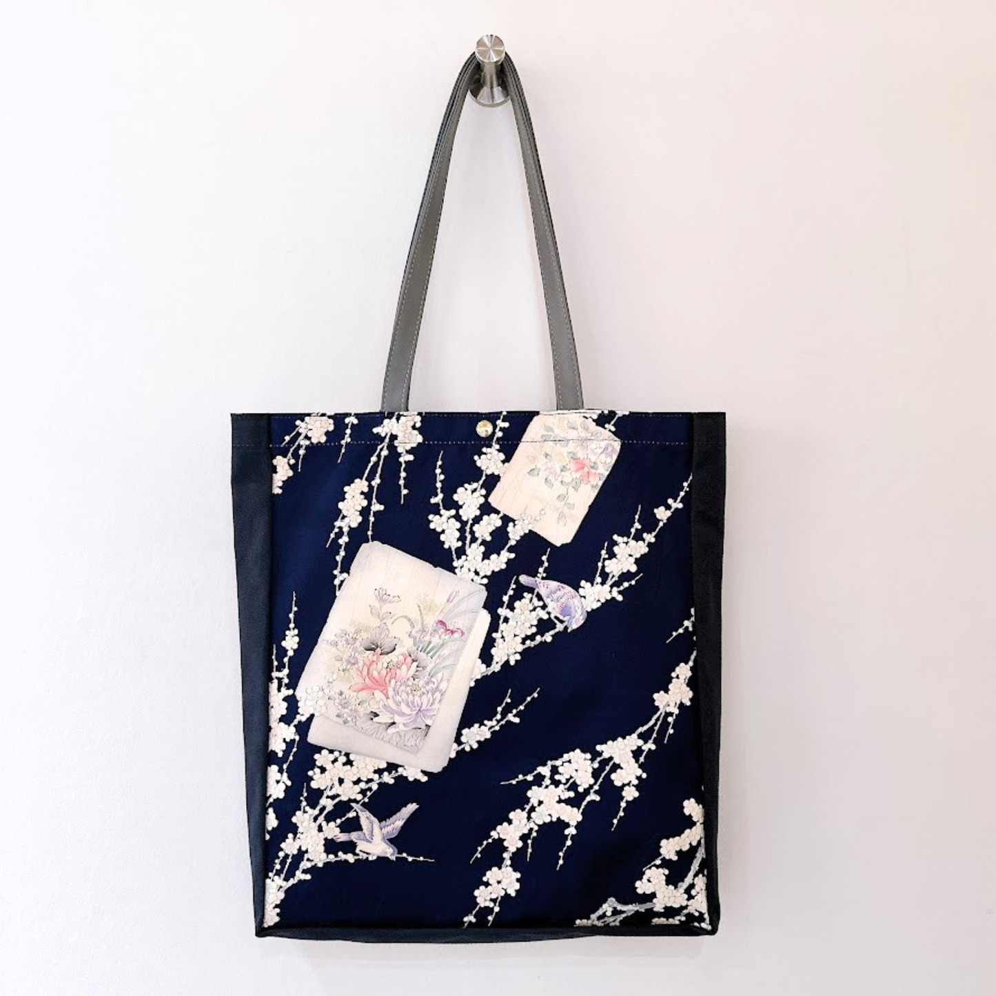 Kimono Tote with depth Navy 41