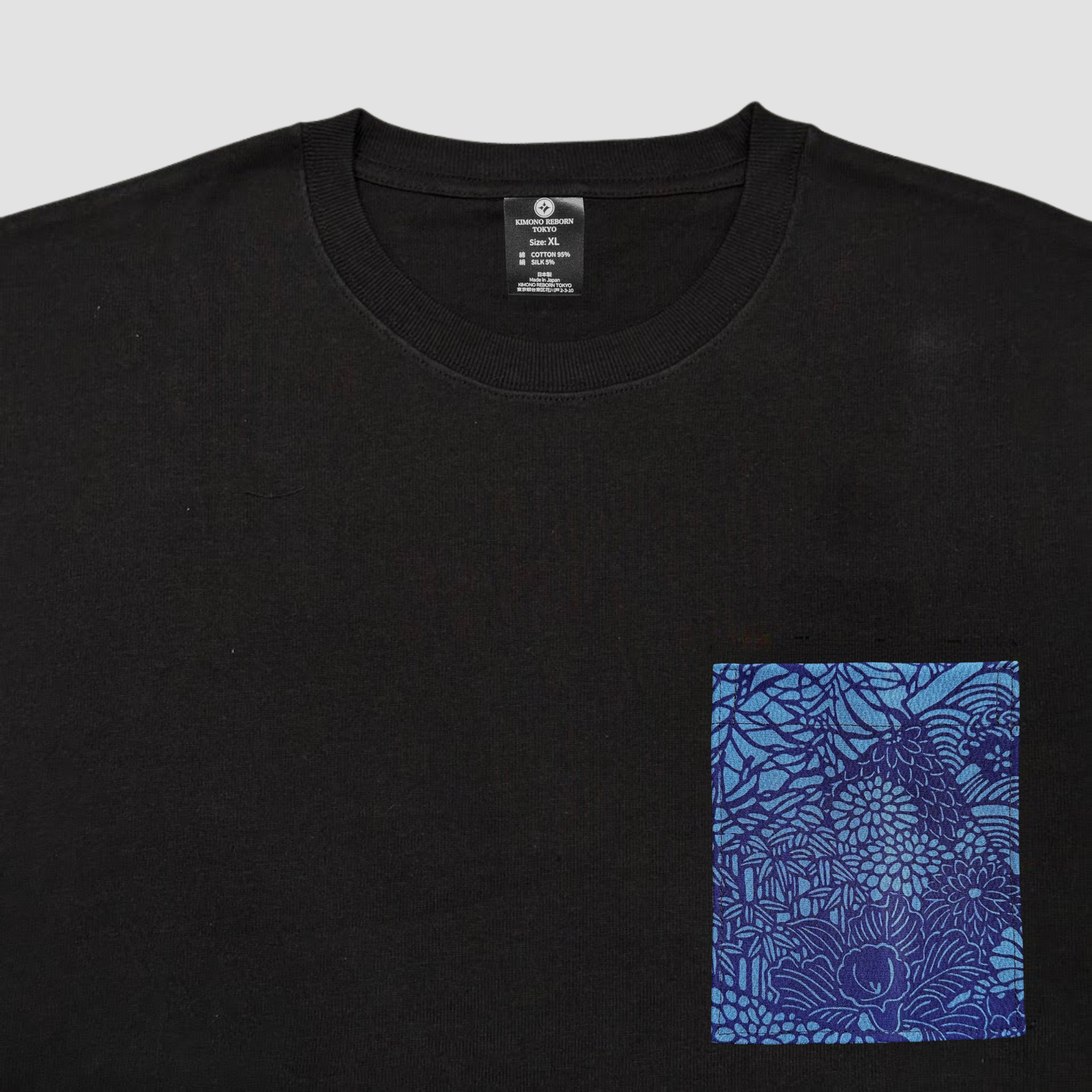 【Size:XL】Kimono T-shirt, Black 82